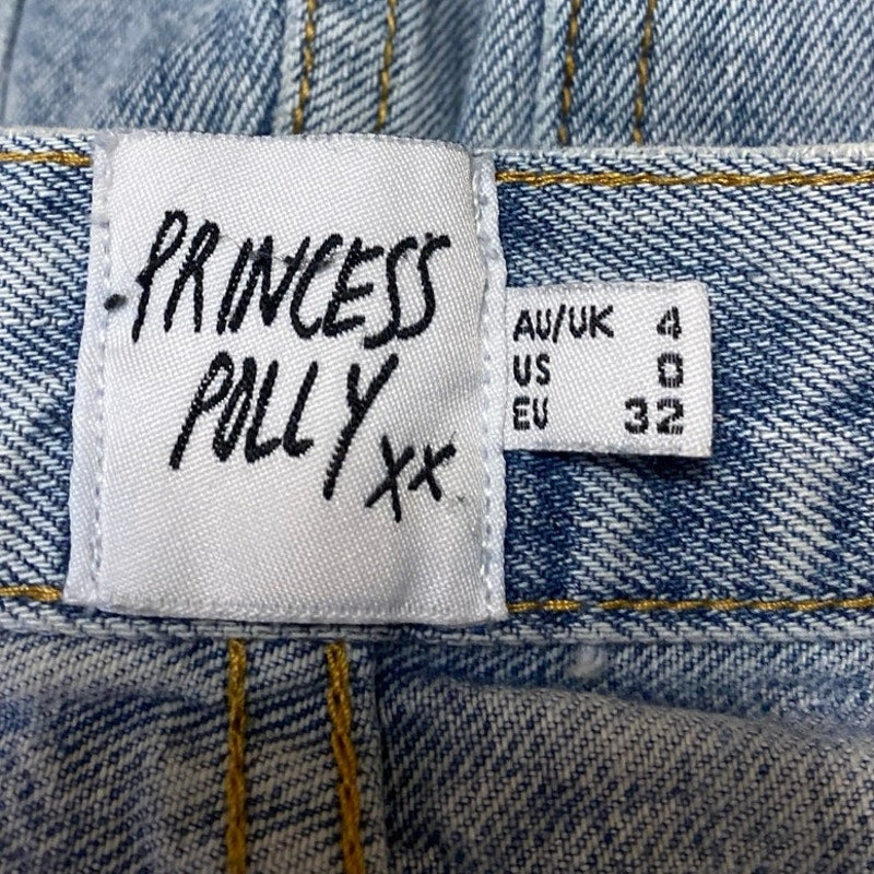 Princess Polly Women's Blue Light Wash High Waisted Straight Denim Jeans Size 0 - Image 4