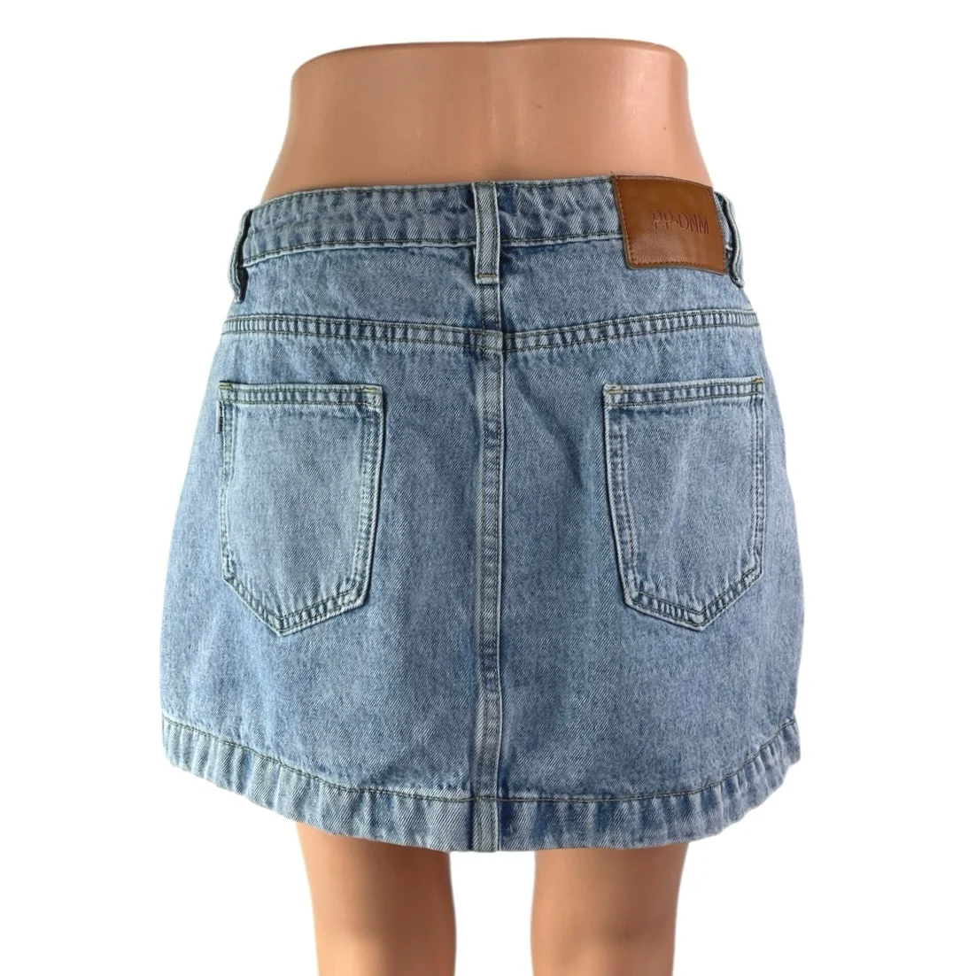 Princess Polly Women's Blue Mid Rise Y2K A Line Mini Denim Jean Skirt Size 8 - Image 2