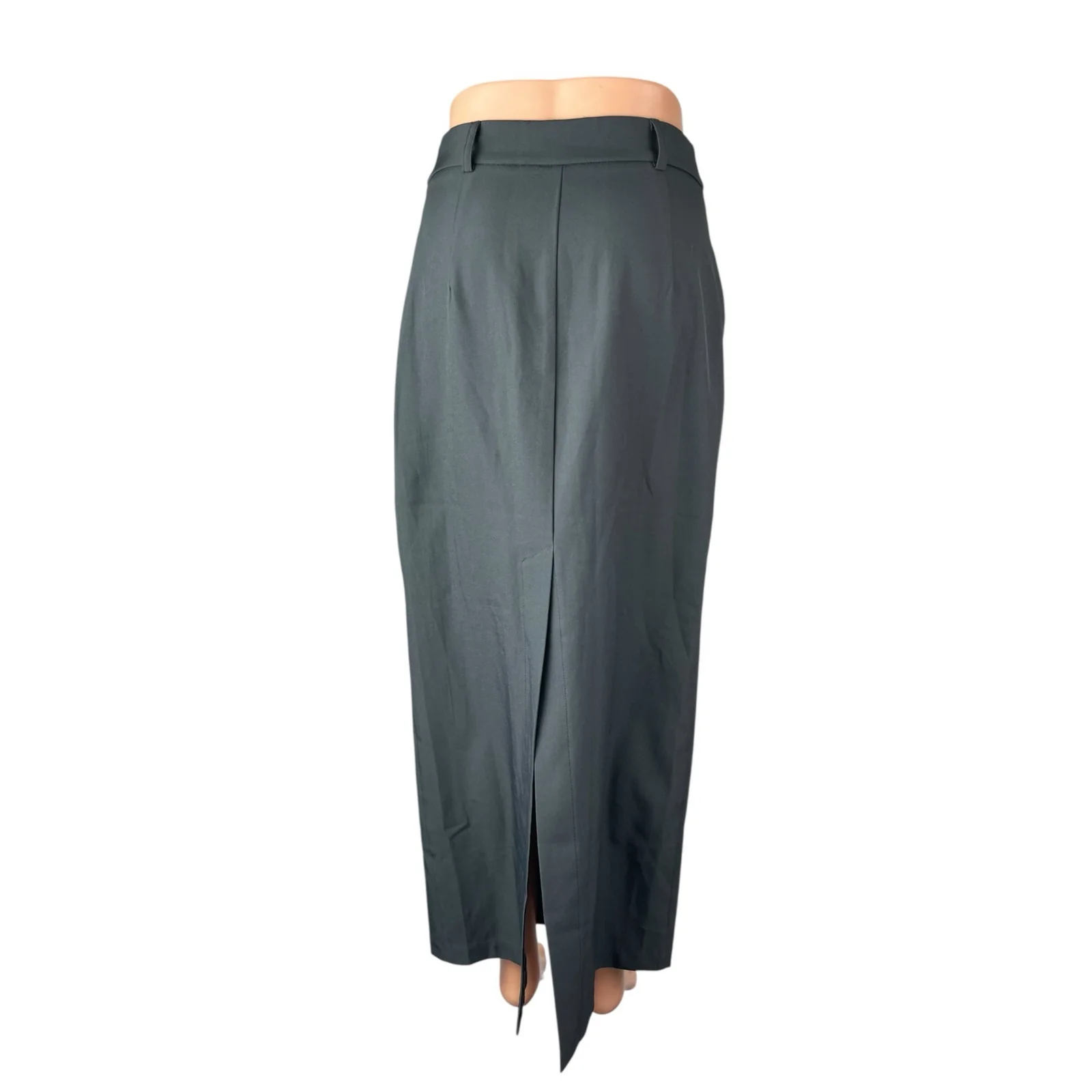 Princess Polly Women's Dark Gray High Waisted Slit Pleated Pencil Midi Skirt 4 - Image 4