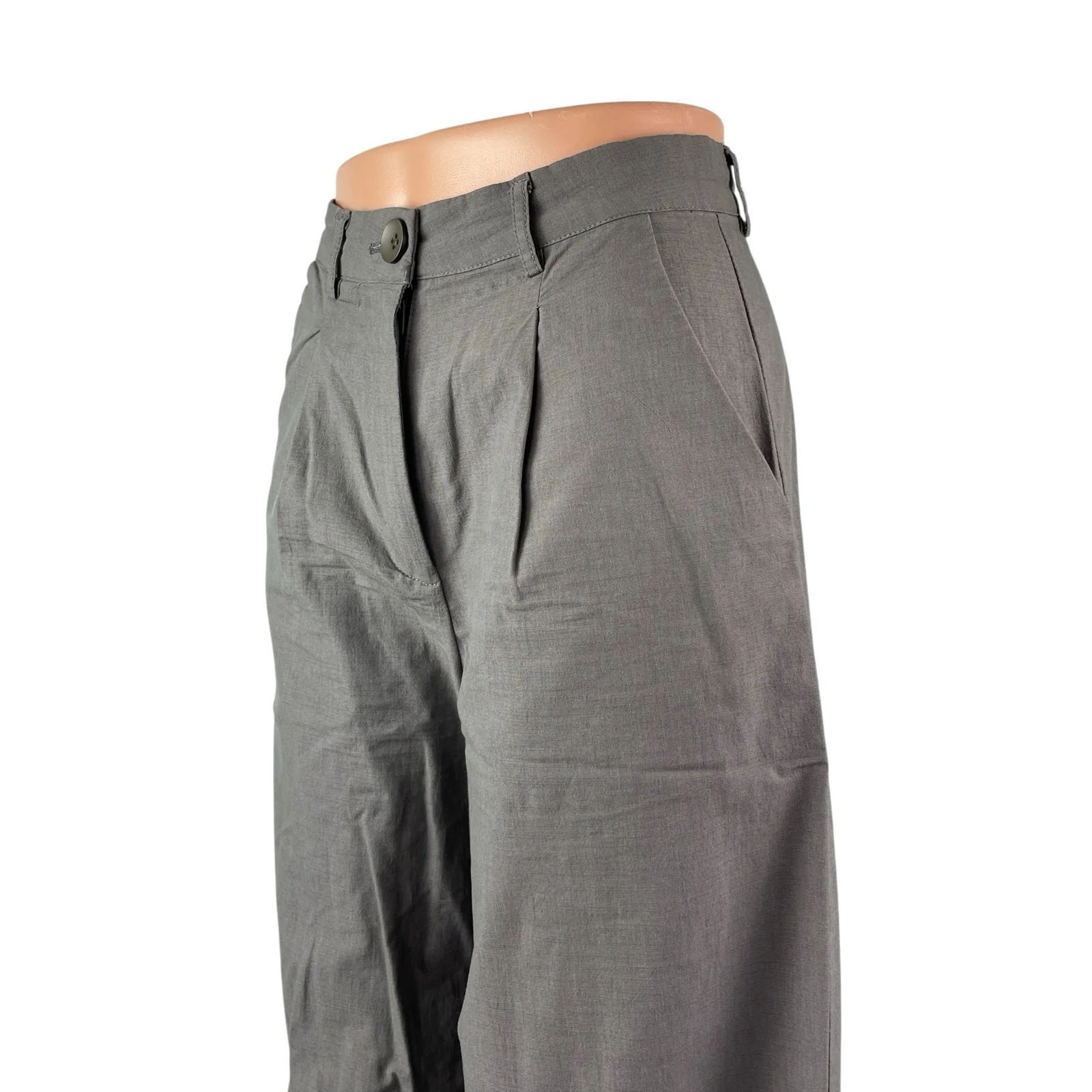 Princess Polly Women's Gray High Rise Wide Leg Baggy Palazzo Trousers Pants Sz 2 - Image 2
