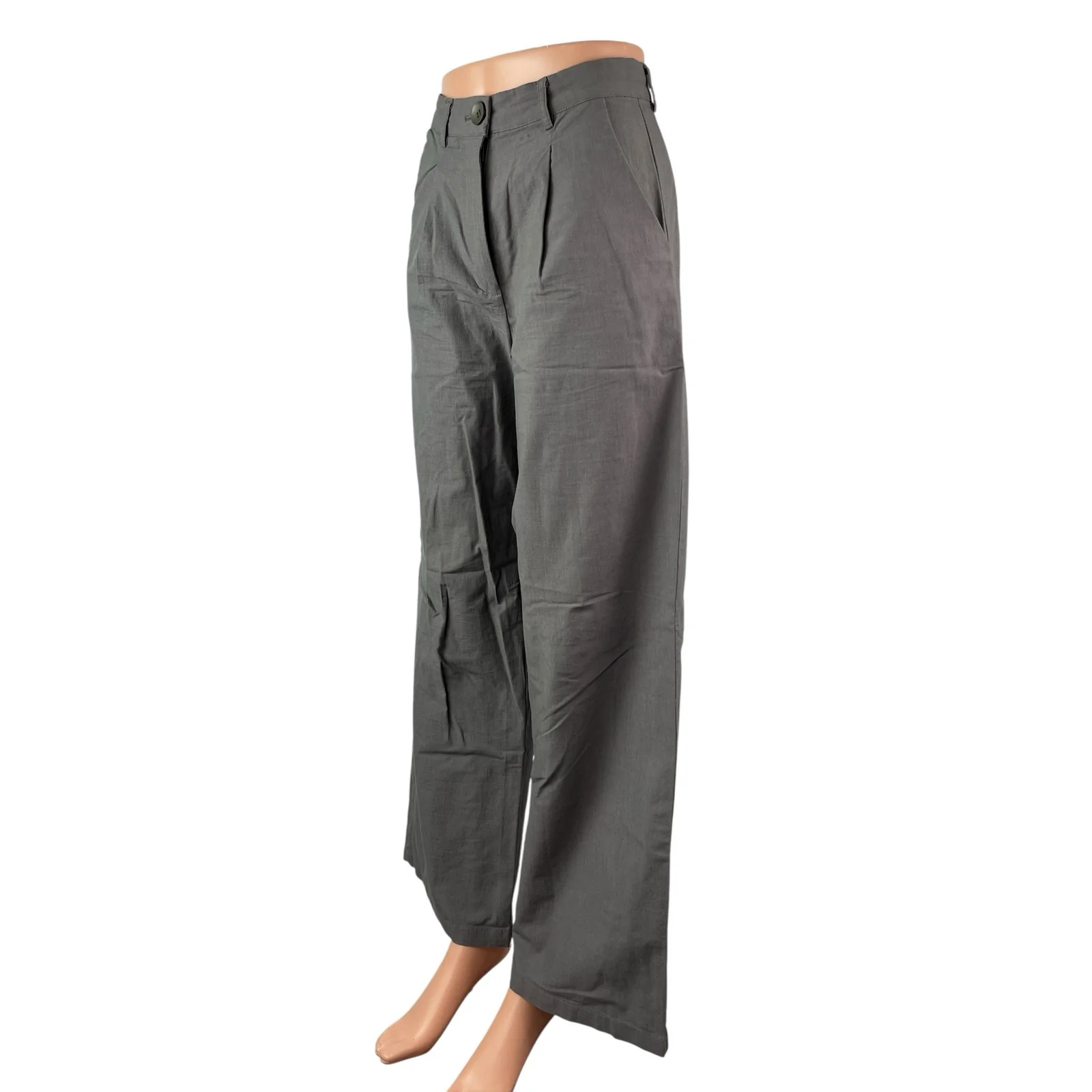 Princess Polly Women's Gray High Rise Wide Leg Baggy Palazzo Trousers Pants Sz 2 - Image 3