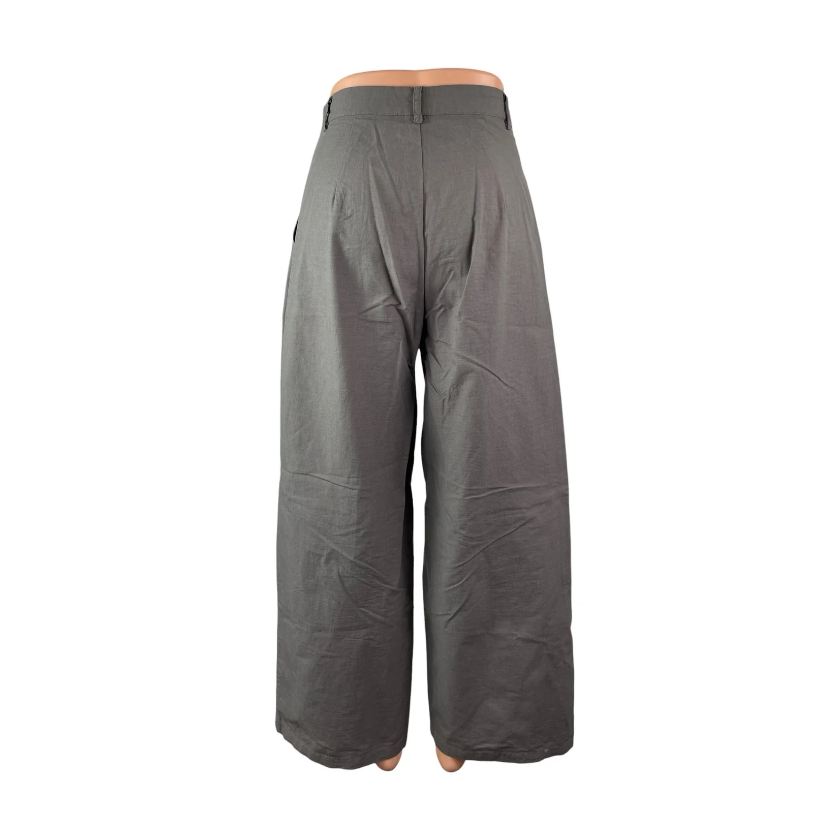 Princess Polly Women's Gray High Rise Wide Leg Baggy Palazzo Trousers Pants Sz 2 - Image 4