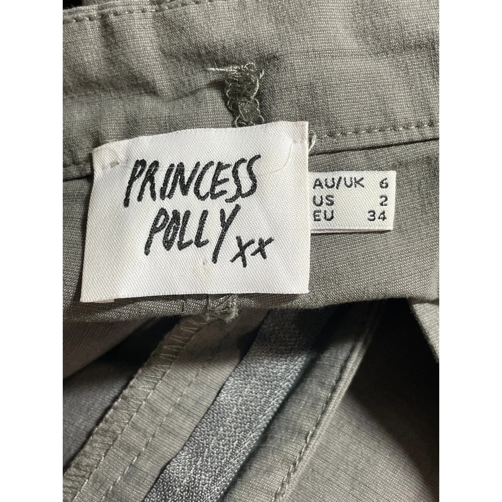 Princess Polly Women's Gray High Rise Wide Leg Baggy Palazzo Trousers Pants Sz 2 - Image 5