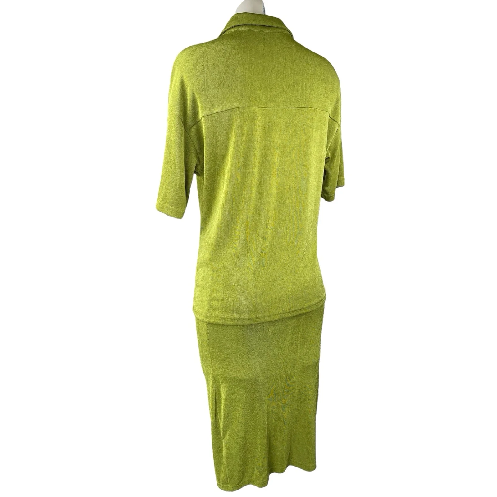 Princess Polly Womens Green Button Down Short Sleeve Shirt Top & Skirt Set Sz 6 - Image 3
