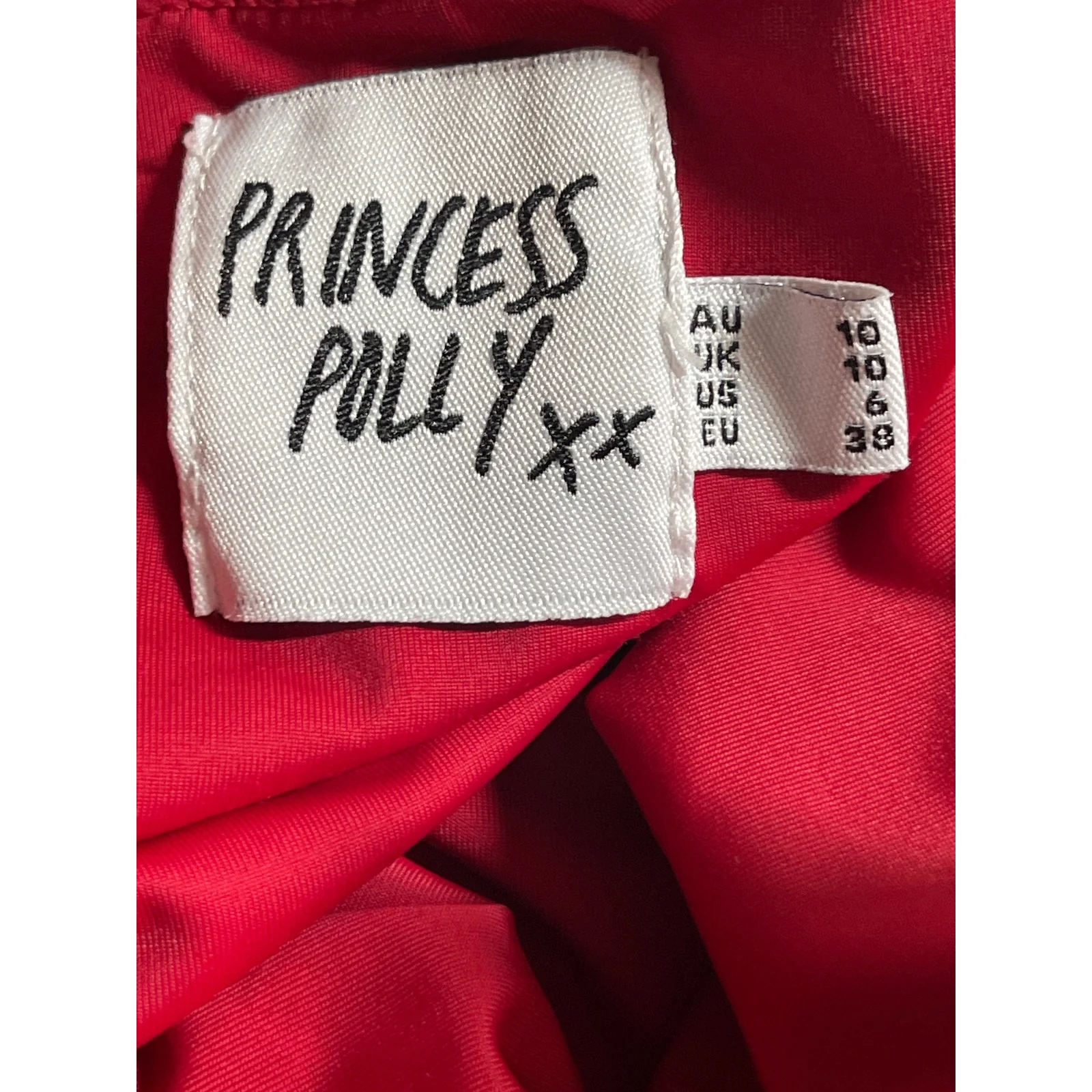 Princess Polly Women's Red Square Neck Sleeveless Slim Fit Crop Tank Top Size 6 - Image 5