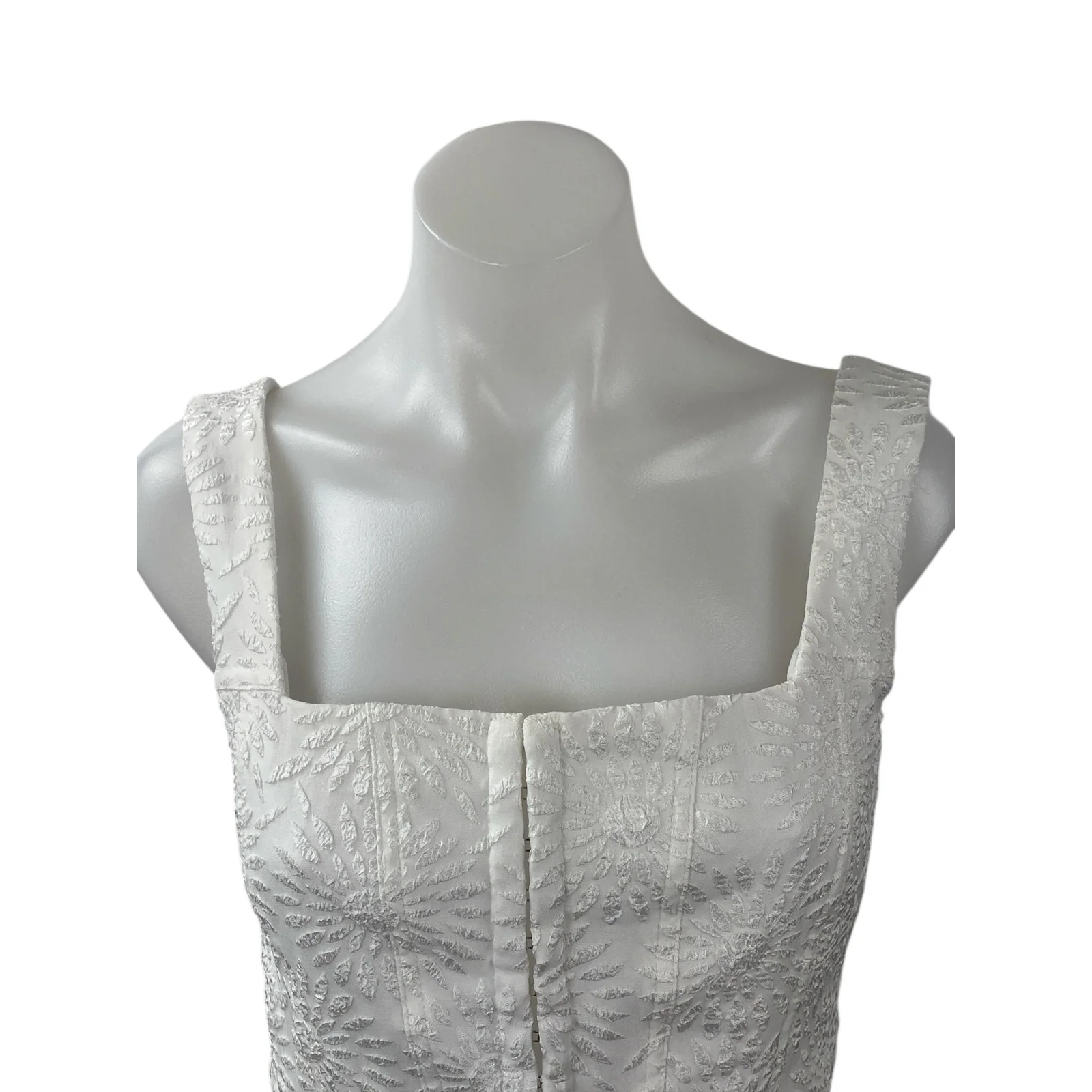 Princess Polly Women's White Corset Bustier Textured Sleeveless Cami Crop Top 6 - Image 2