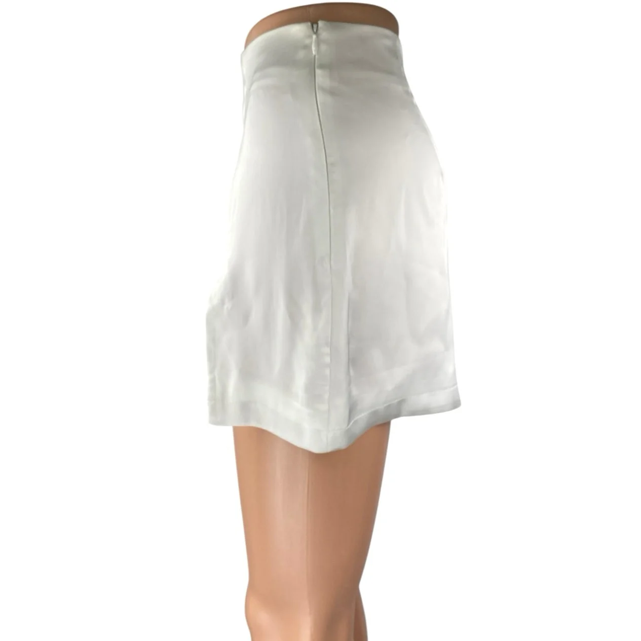 Princess Polly Women's White Slit High Waisted Silk Satin Mini Slip Skirt Size 2 - Image 2