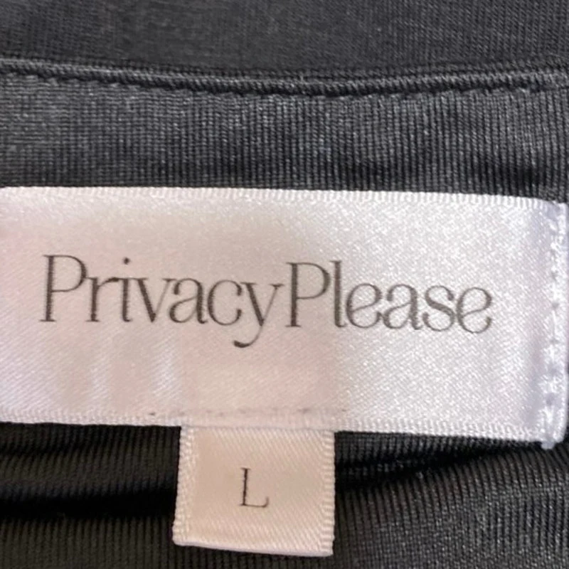Privacy Please Black Short Sleeve Ruched T Shirt Blouse Bodysuit Top Size L - Image 3