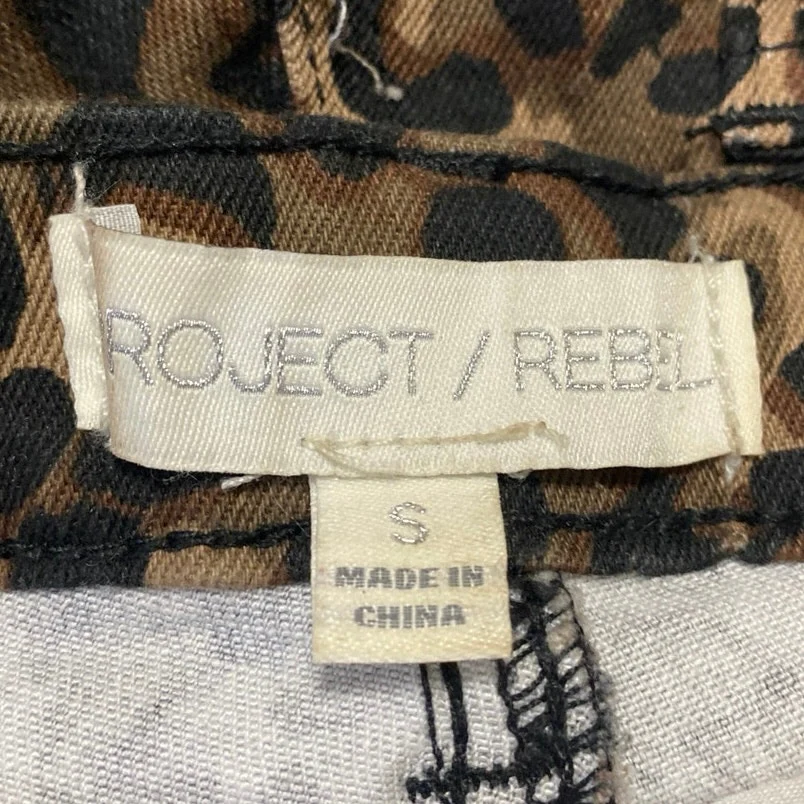 Project Rebel Tan Black Leopard High Waisted Wide Leg Baggy Trousers Pants Sz S - Image 4