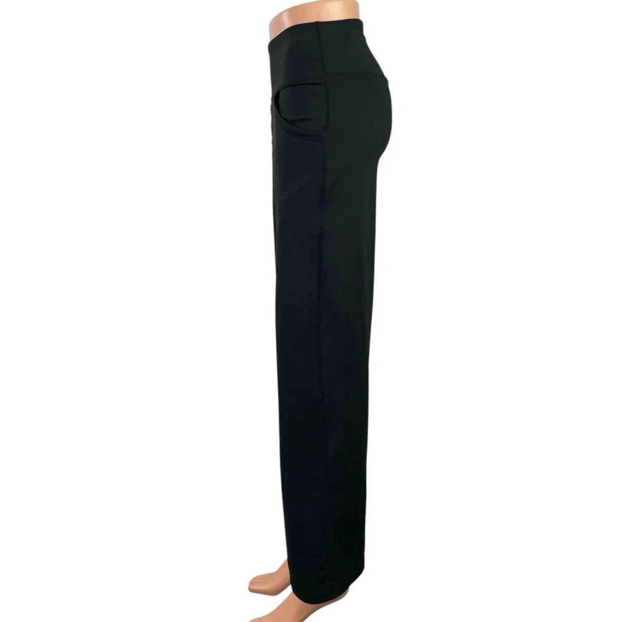 Promover Black High Rise Wide Leg Pocket Yoga Stretch Leggings Pants Size XS - Image 2