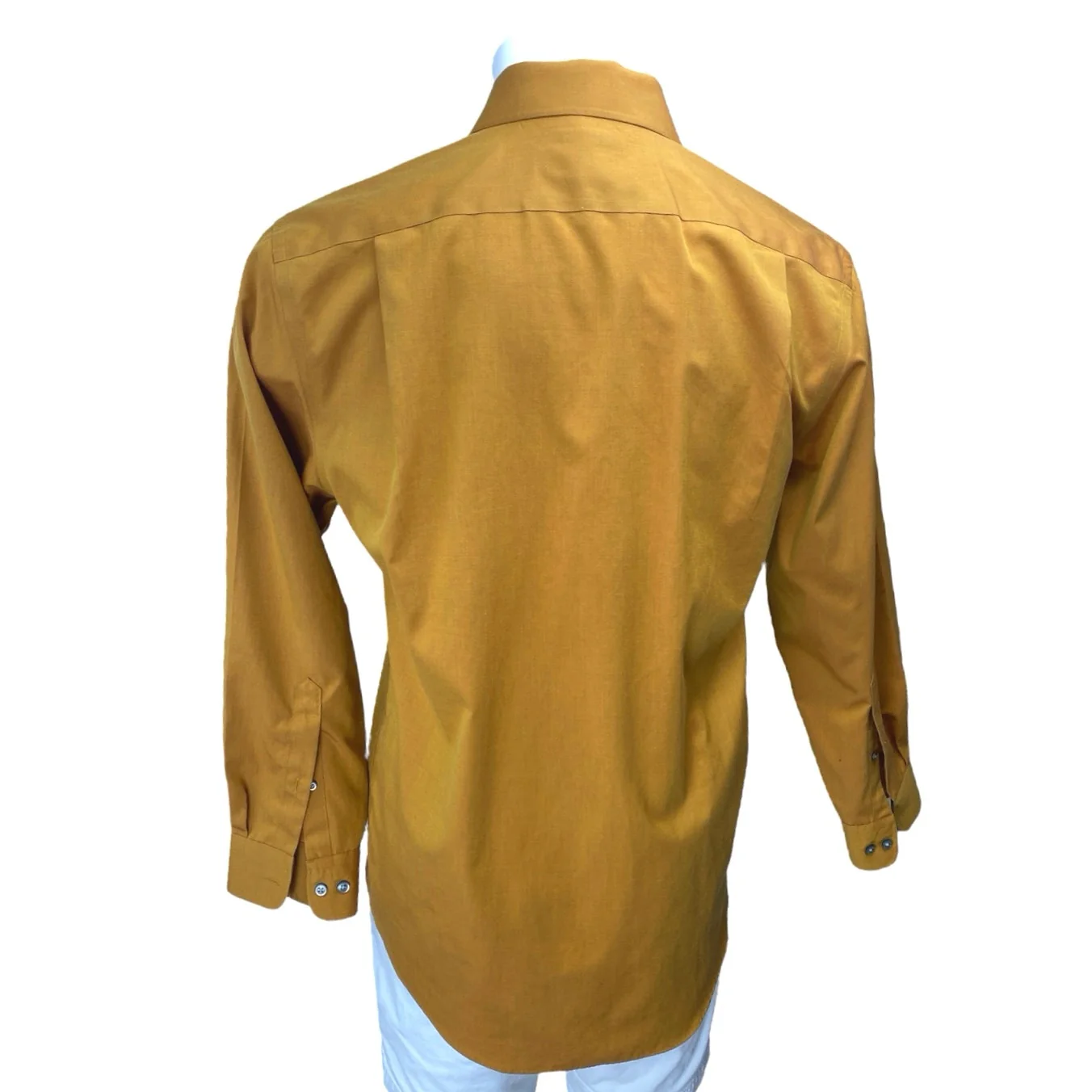 Pronto Uomo Men Mustard Yellow Non Iron Long Sleeve Button Up Dress Shirt Top 16 - Image 2