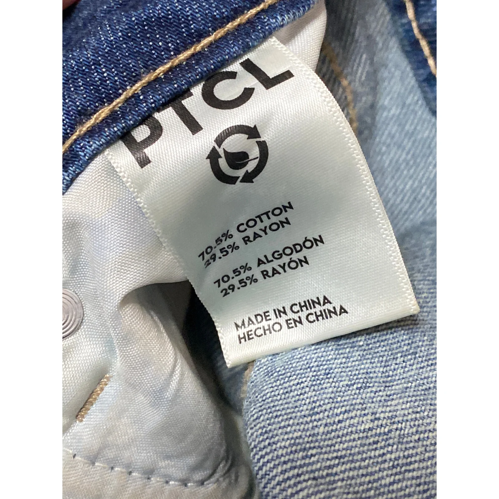 PTCL Ethikal Brand Women's Blue Distressed Wide Leg Flare Denim Jeans Size M - Image 6
