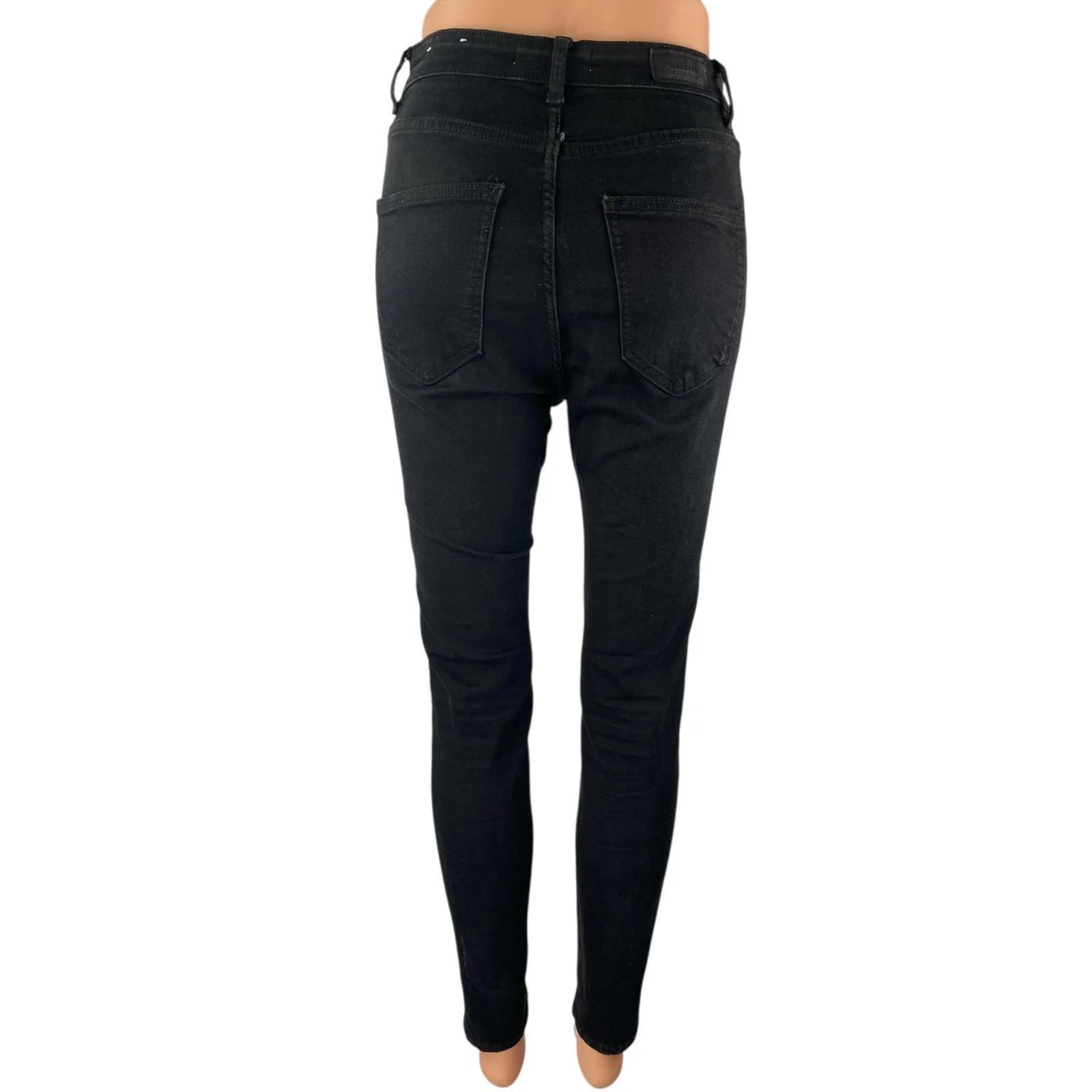Pull & Bear Womens Black Pocket High Waisted Slim Fit Skinny Jeans Denim Pants 4 - Image 2