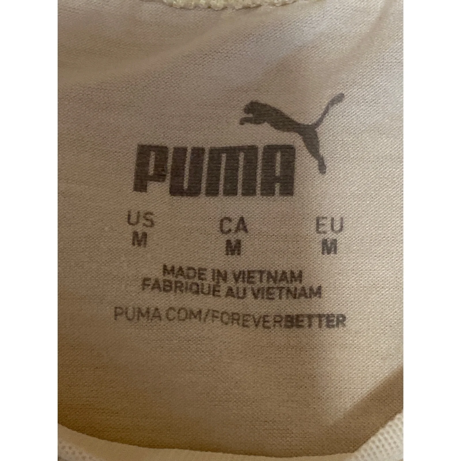 Puma Women Cream High Neck Sleeveless Logo Yoga Workout Athletic Tank Top Size M - Image 3