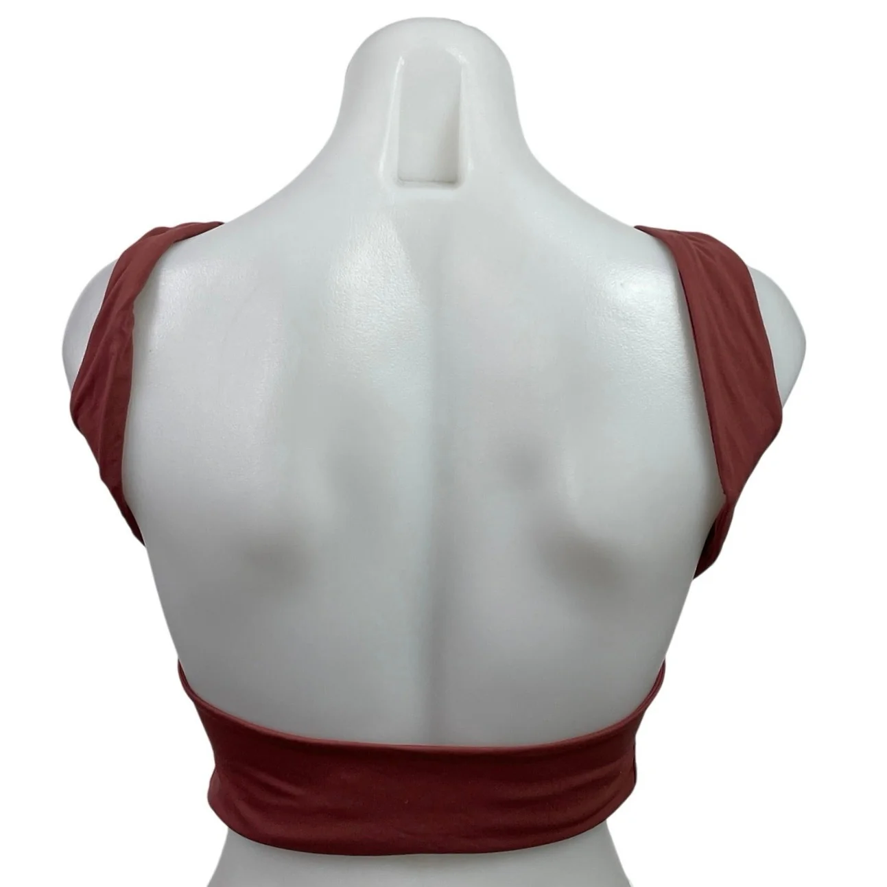 Qinsen Red Sleeveless High Neck Open Back Backless Tank Cami Crop Top Size M - Image 3