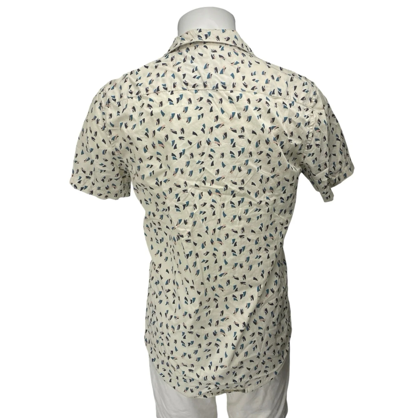 Quiksilver Men's White Printed Modern Short Sleeve Button Up Shirt Top Size S - Image 2