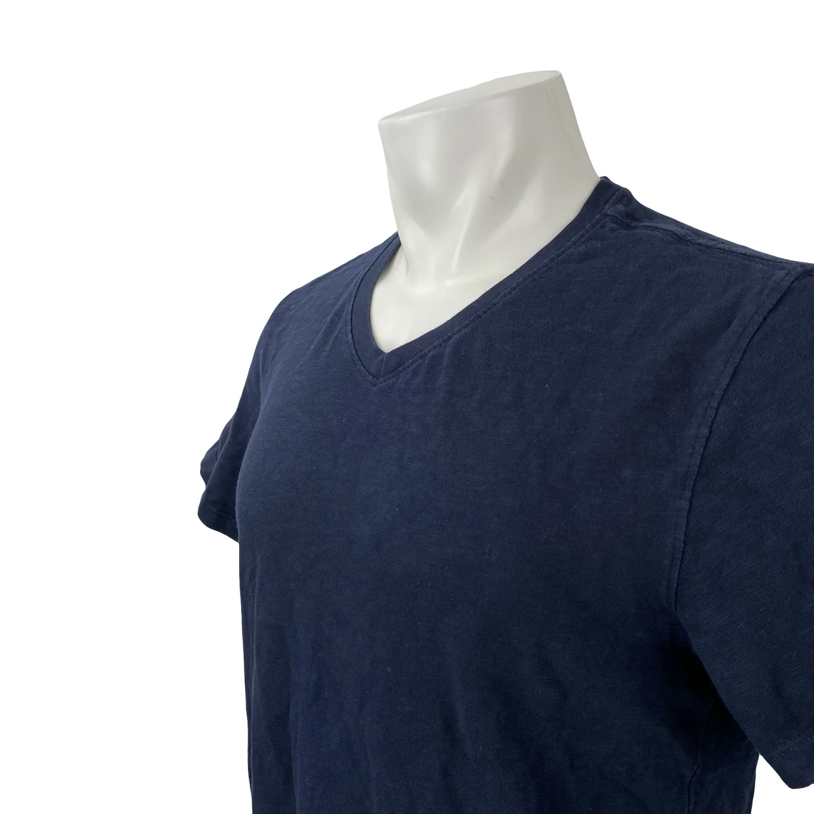 Quince Men's Navy Blue V Neck Short Sleeve Casual Plain Tee Basic T-Shirt Top M - Image 2