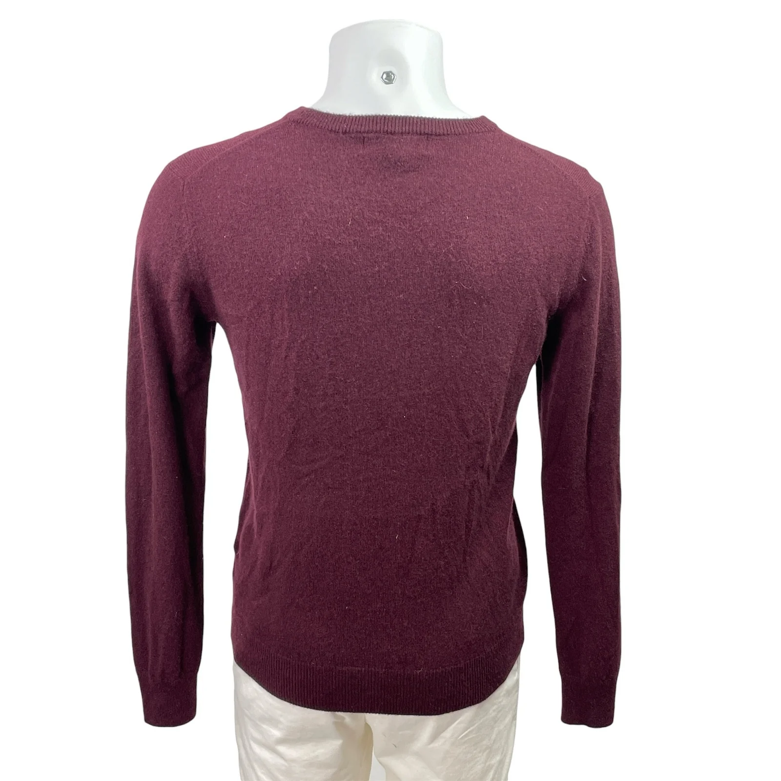 Quince Men's Red Maroon Crew Neck Knit Long Sleeve Pullover Sweater Top Size M - Image 3