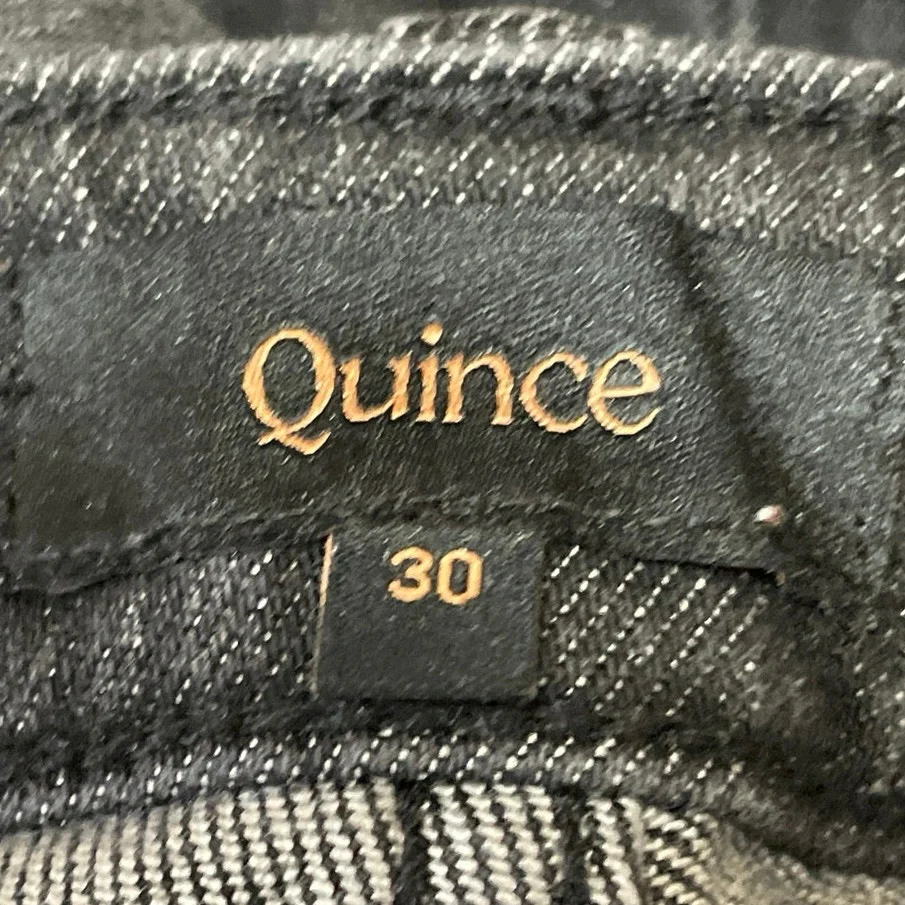 Quince Women's Black Faded  High Waisted Wide Leg Baggy Denim Jeans Pants Sz 30 - Image 4
