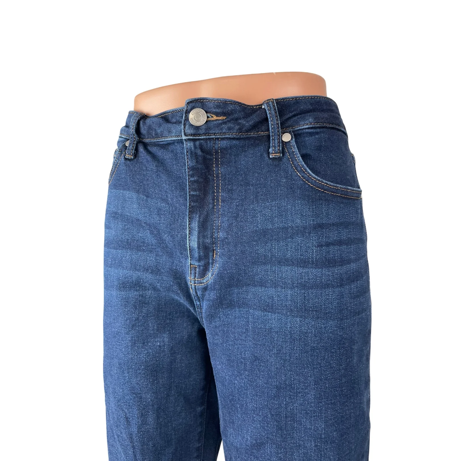 Quince Women's Blue High Rise Capri Baggy Straight Wide Leg Denim Jeans Pants 31 - Image 3