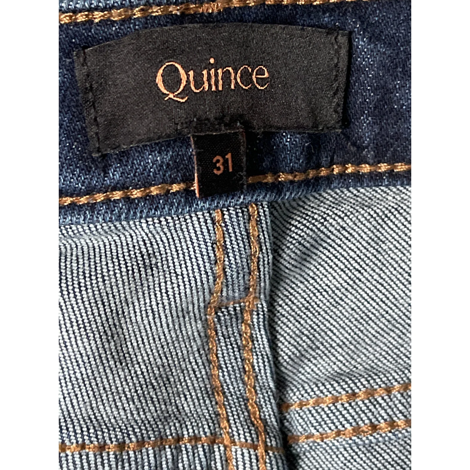 Quince Women's Blue High Rise Capri Baggy Straight Wide Leg Denim Jeans Pants 31 - Image 5