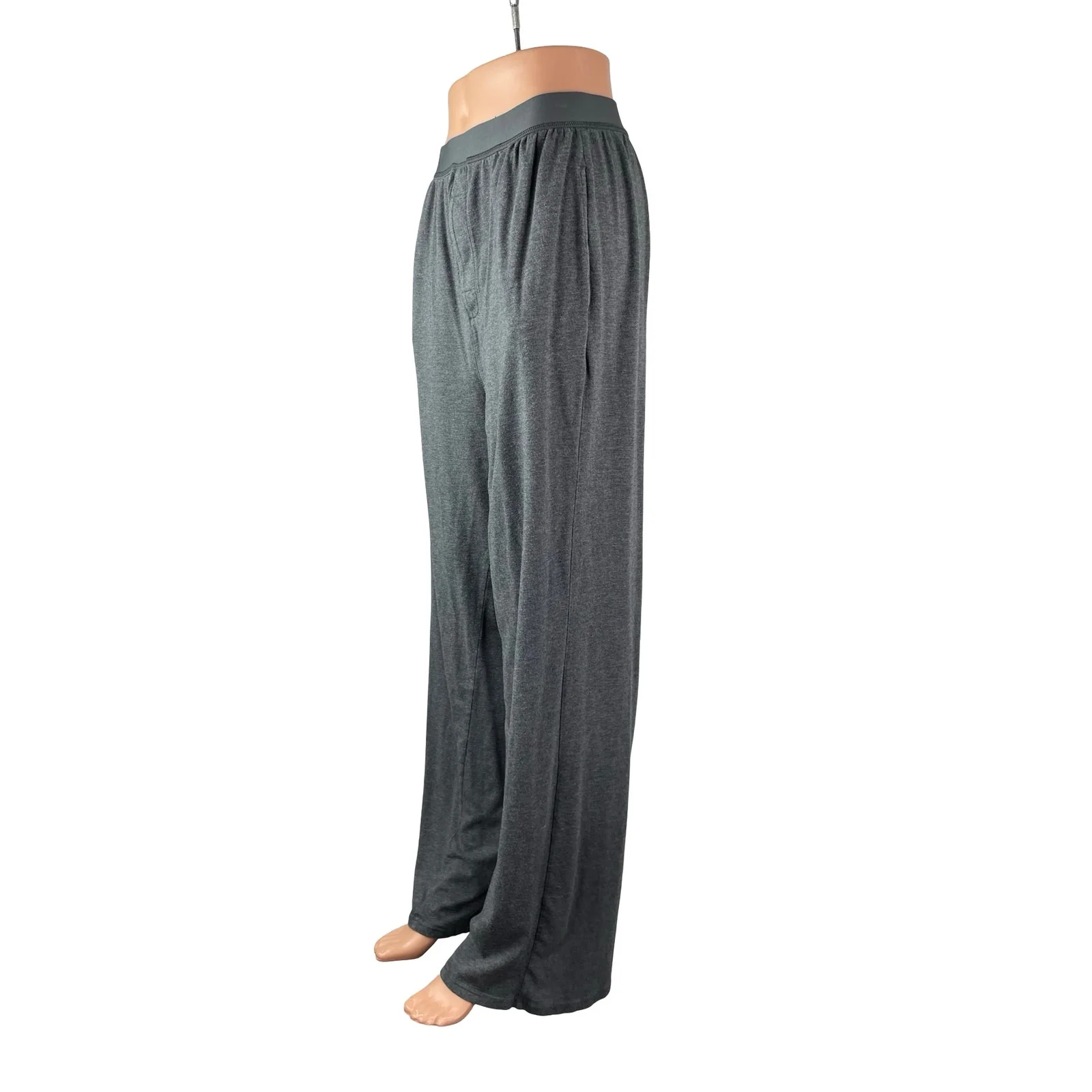 Quince Women's Gray High Rise Pull On Wide Leg Lounge Athletic Trousers Pants M - Image 2