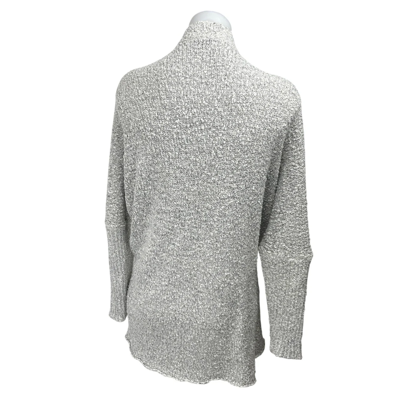 Quinn Gray Boucle Knit Long Sleeve Open Front Pockets Cardigan Sweater Top M - Image 2