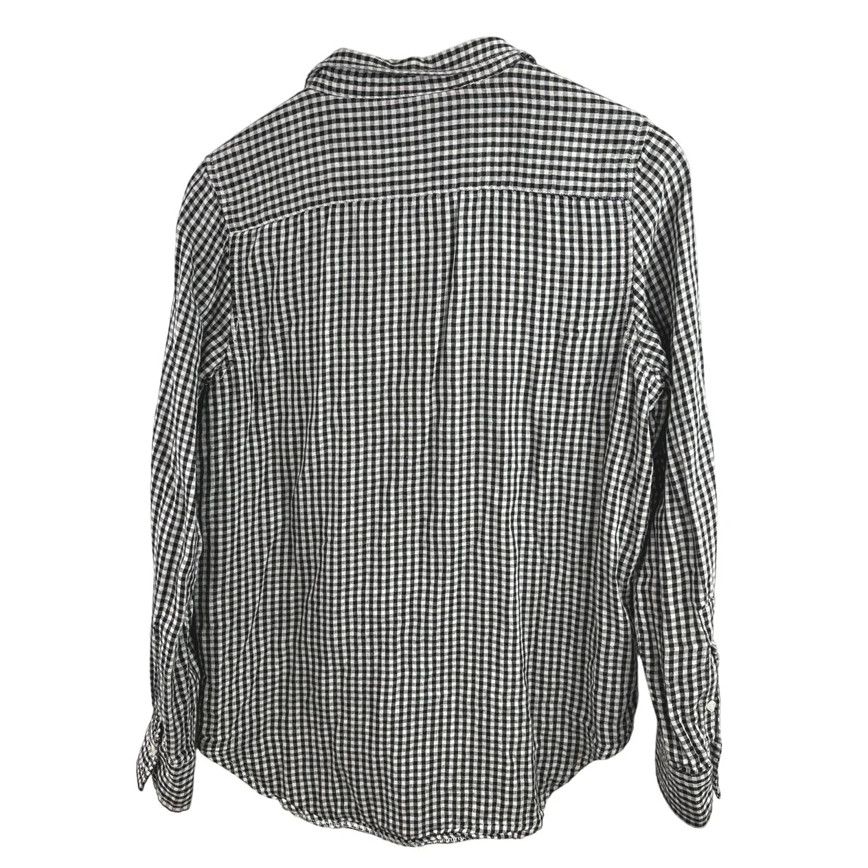 Quinn Men's Black White Gingham Checkered Long Sleeve Button Down Shirt Top Sz M - Image 2