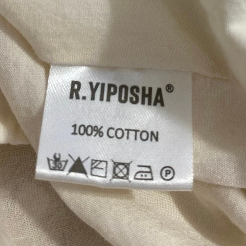 R.Yiposha Beige Short Puff Sleeve Smocked Ruffle Tie Swiss Dot Midi Dress 12/14 - Image 5