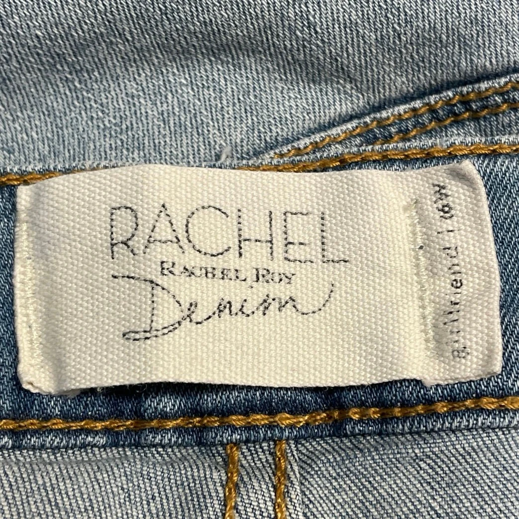 Rachel Roy Women's Blue Distressed Light Wash Skinny Straight Denim Jeans 16W - Image 4