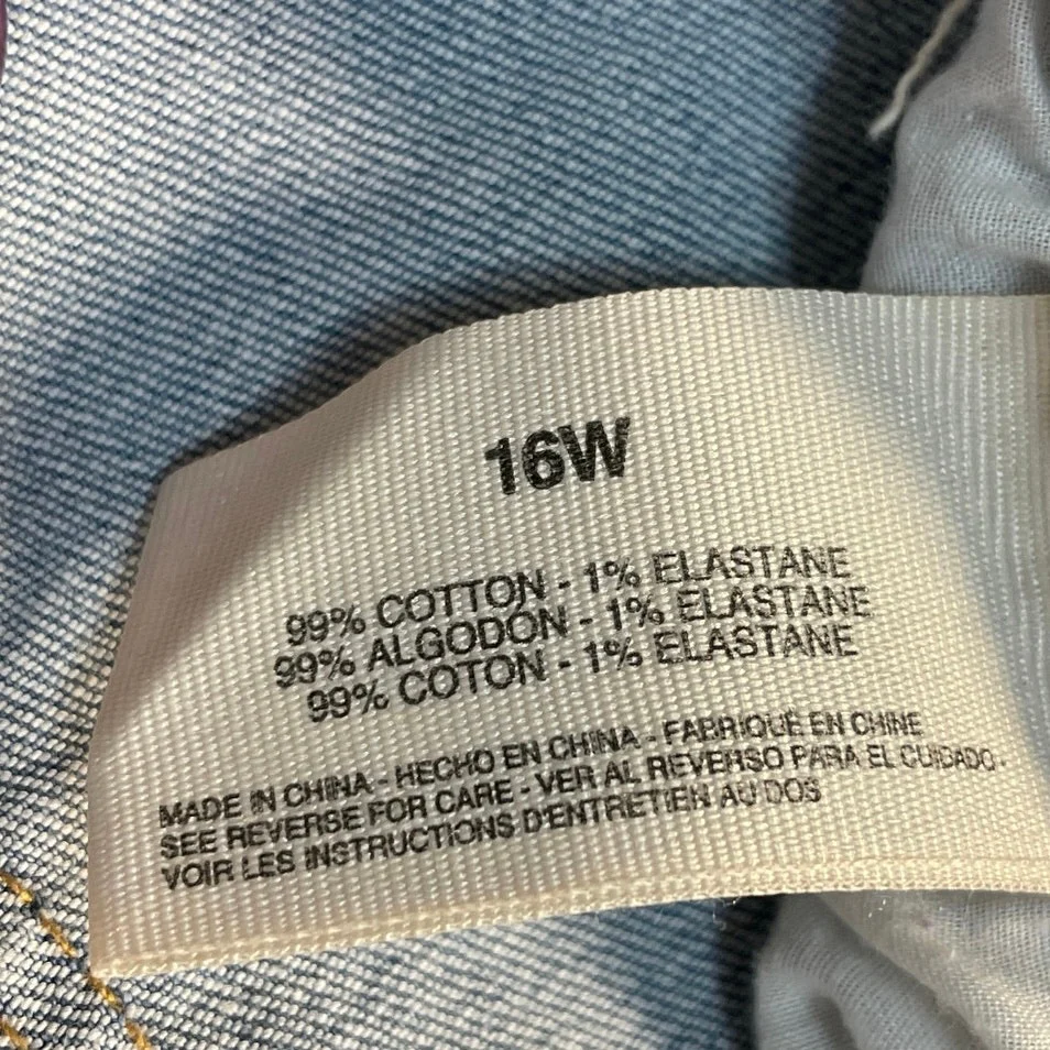 Rachel Roy Women's Blue Distressed Light Wash Skinny Straight Denim Jeans 16W - Image 5