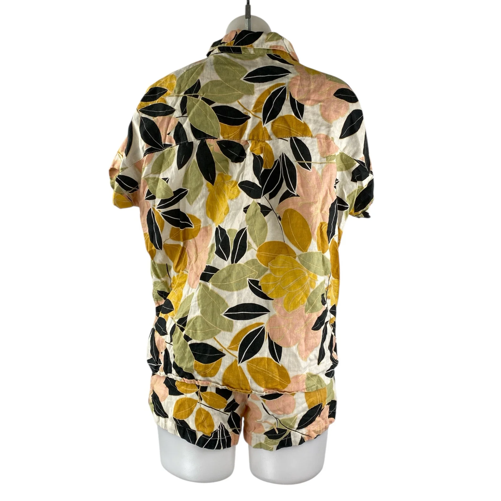 Rachel Zoe Floral Collar Short Sleeve Short Sleeve Lounge Pajama Sleepwear Set S - Image 2