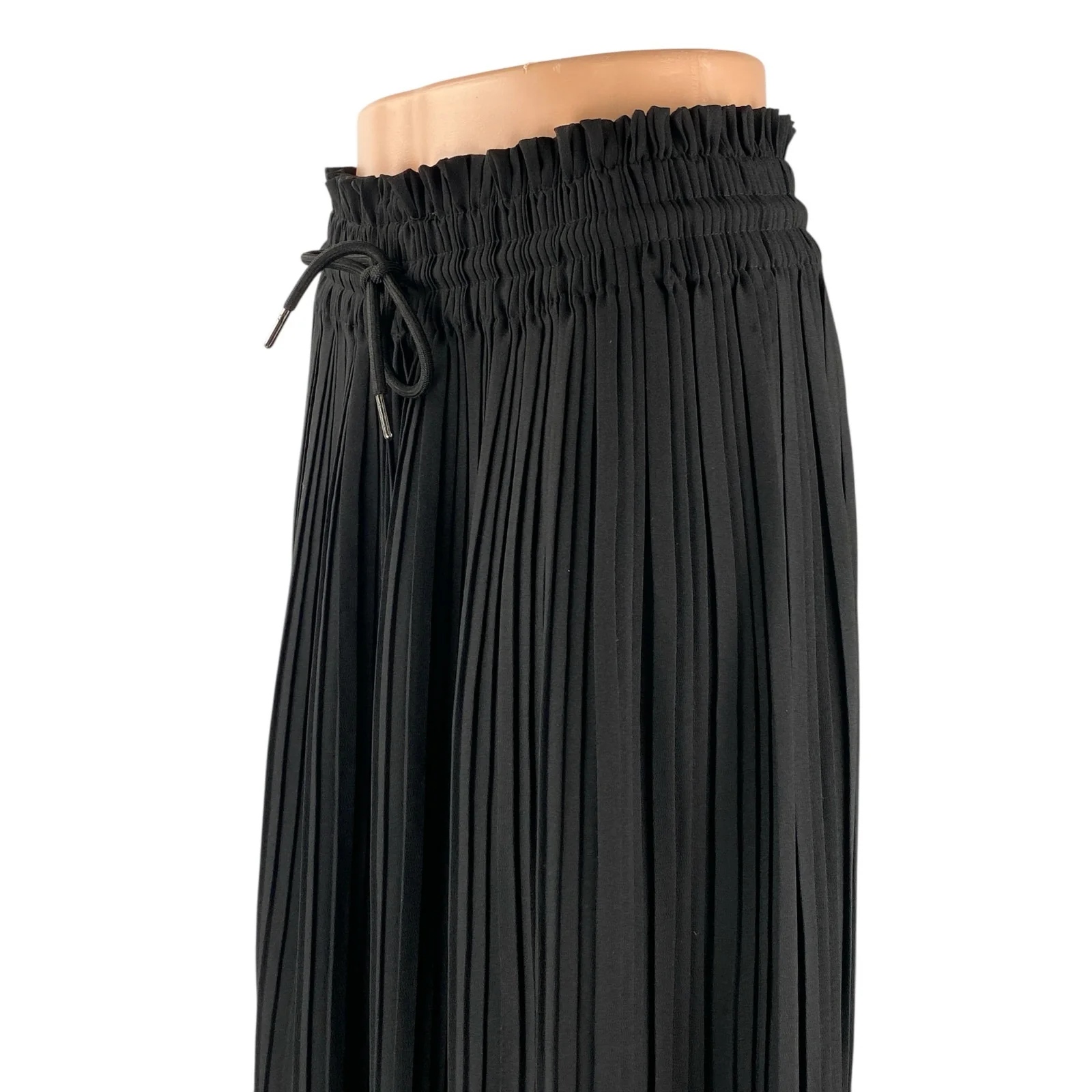 Rachel Zoe Women's Black Plisse Flowy Palazzo Wide Leg Trousers Square Pants S - Image 2