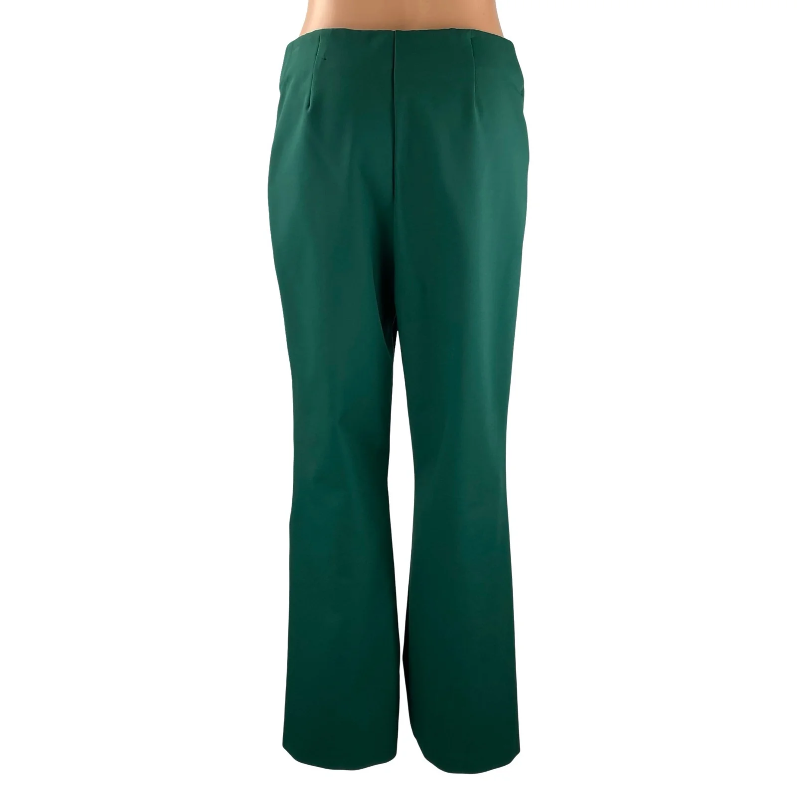 Rachel Zoe Women's Green High Rise Bootcut Flare Wide Leg Trousers Dress Pants 8 - Image 4