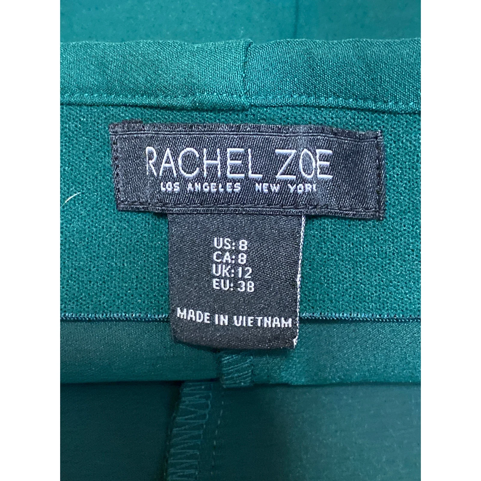 Rachel Zoe Women's Green High Rise Bootcut Flare Wide Leg Trousers Dress Pants 8 - Image 5