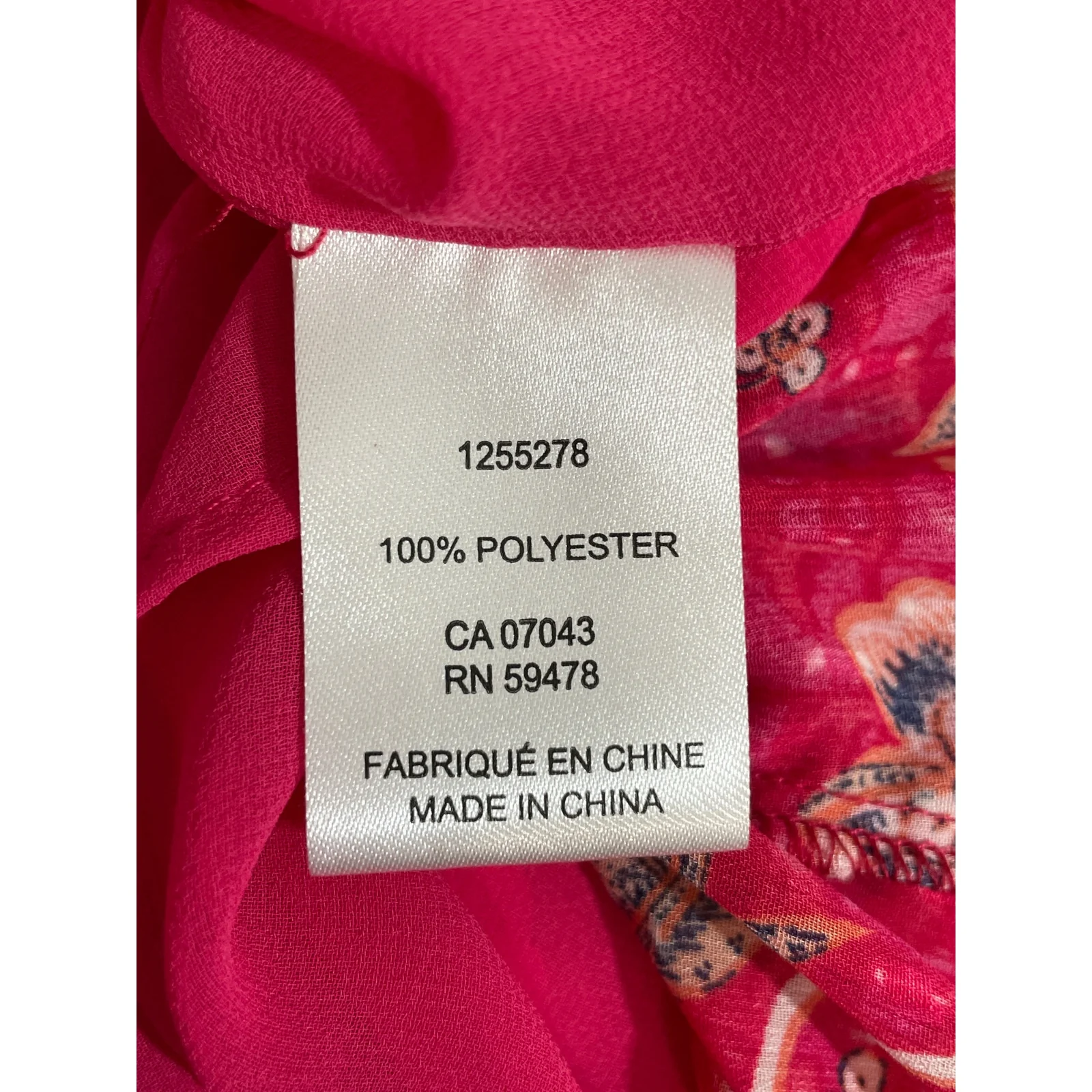 Rachel Zoe Women's Pink Red Floral Short Puff Sleeve V Neck Blouse Top Size M - Image 6
