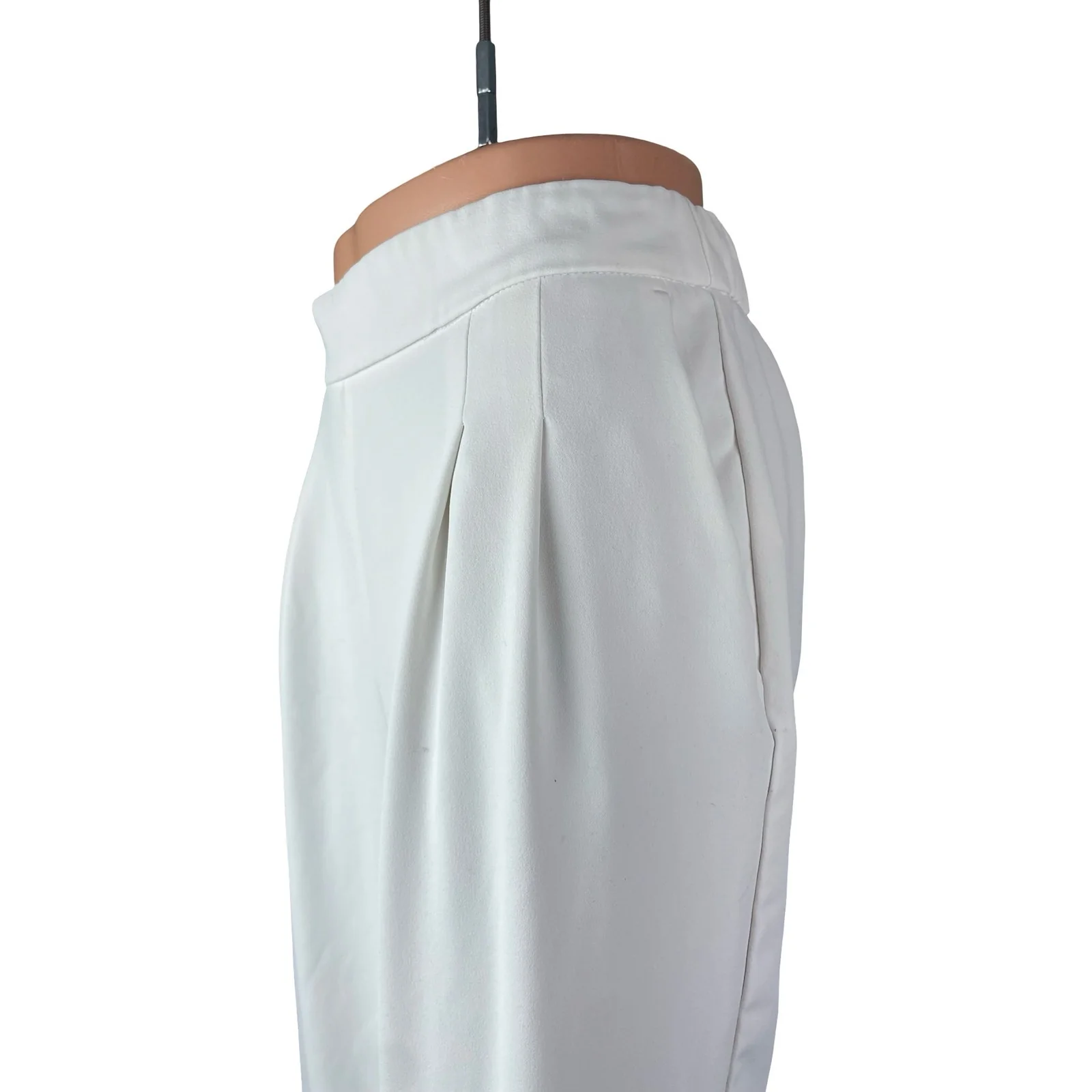 Rachel Zoe Women's White Pleated High Rise Palazzo Wide Leg Trousers Pants Sz 4 - Image 3