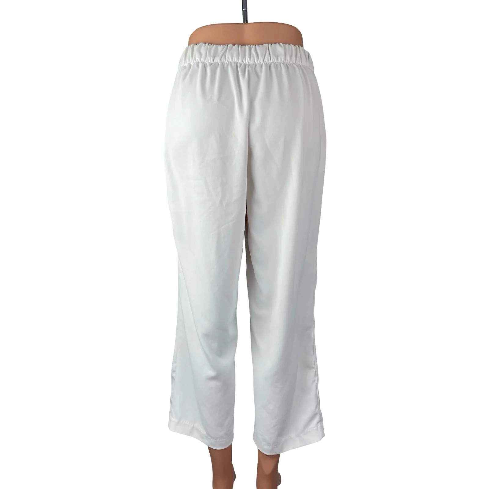 Rachel Zoe Women's White Pleated High Rise Palazzo Wide Leg Trousers Pants Sz 4 - Image 4