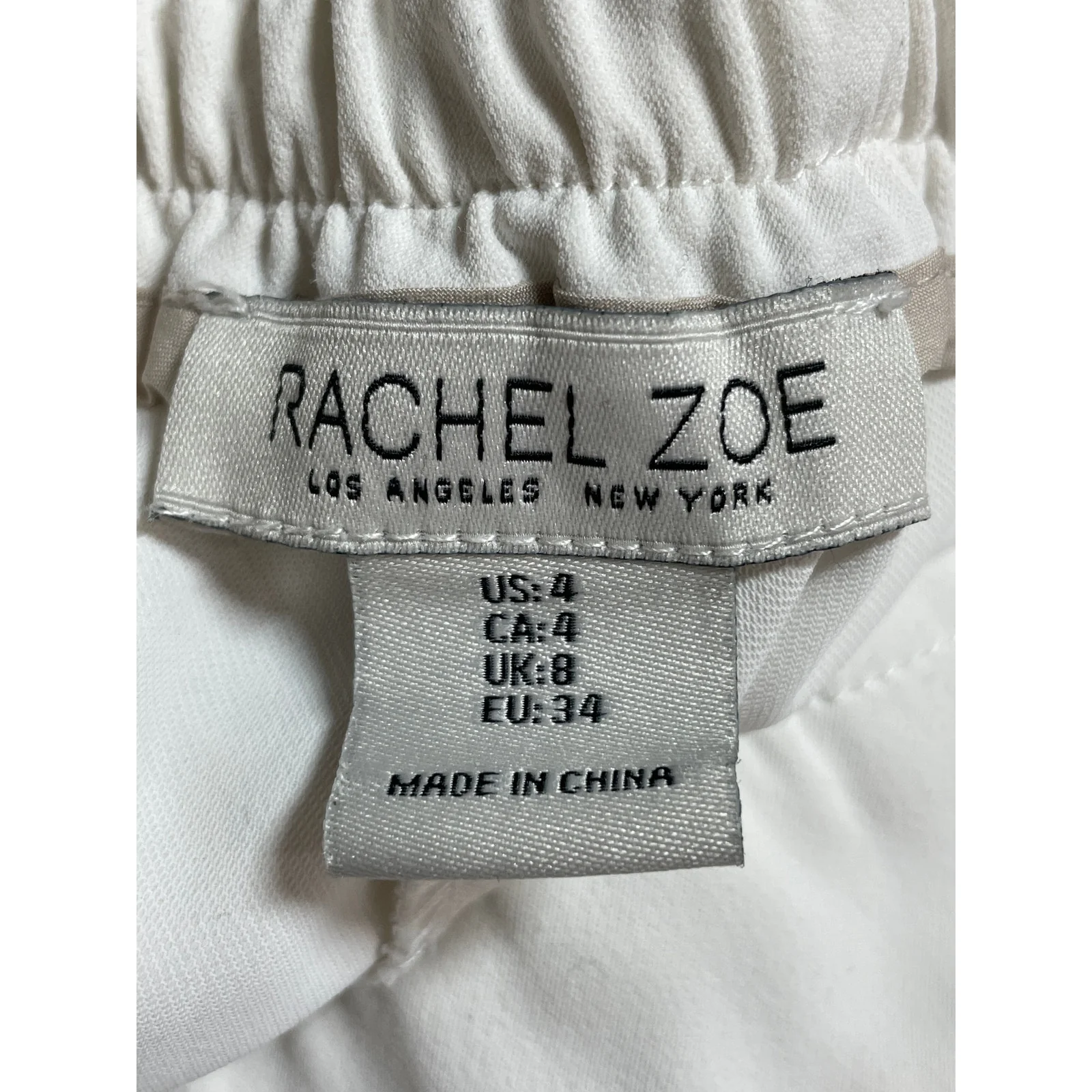 Rachel Zoe Women's White Pleated High Rise Palazzo Wide Leg Trousers Pants Sz 4 - Image 5