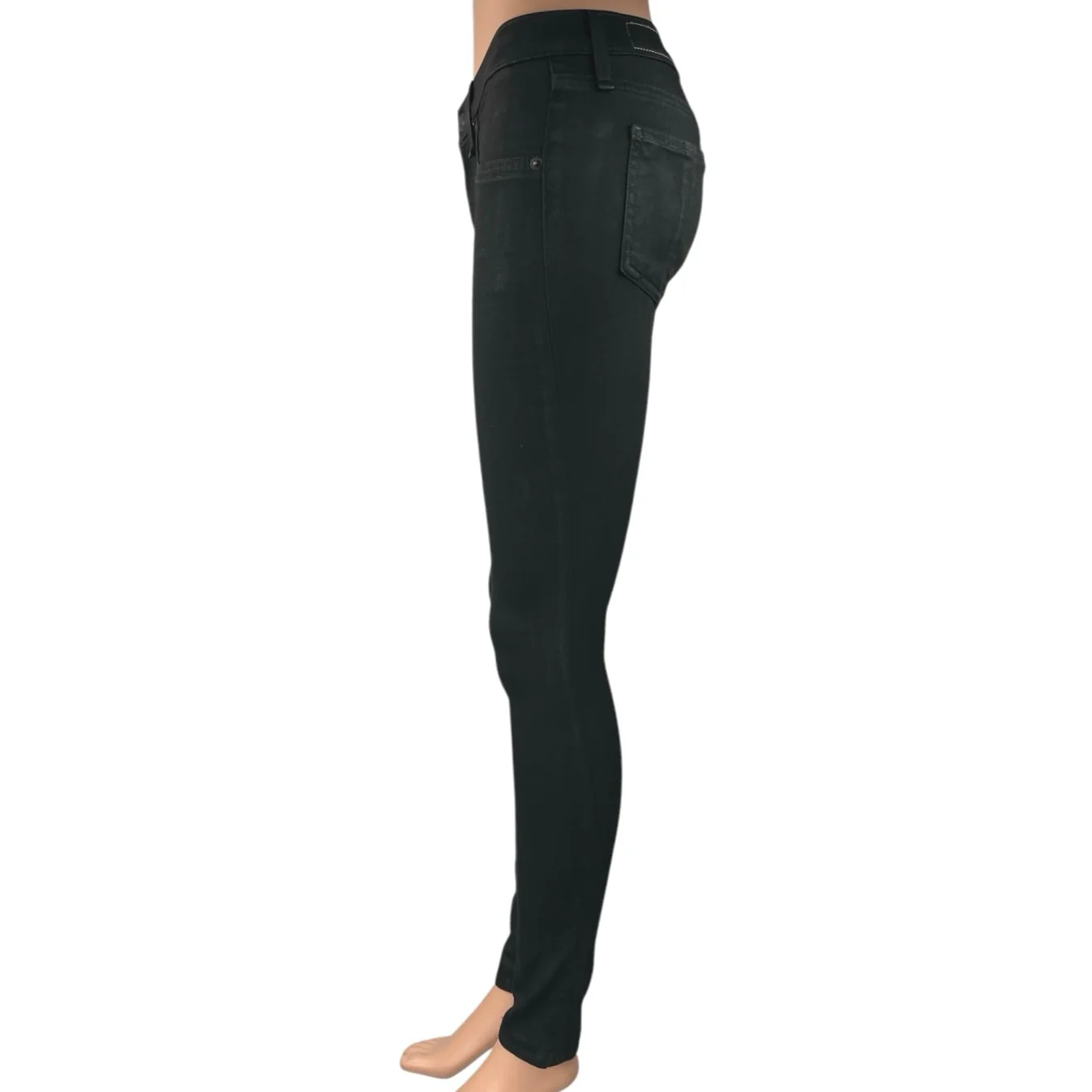 Rag & Bone Black Coated Mid Rise Skinny Legging Jegging Denim Jeans Size 24 - Image 2