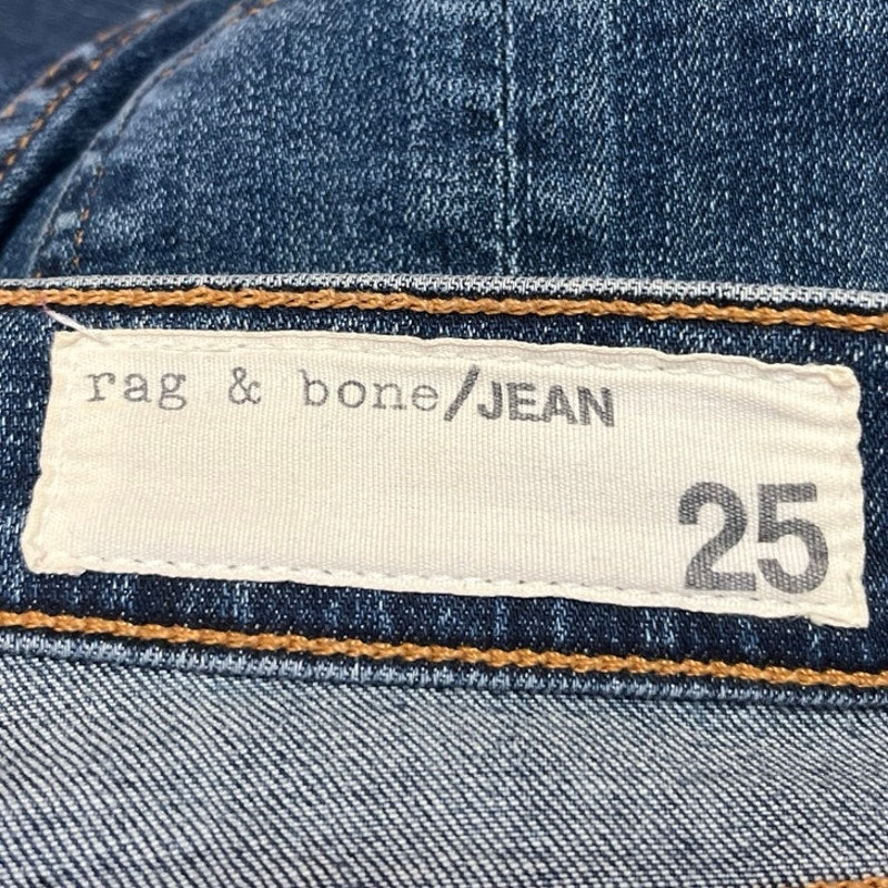 Rag & Bone Blue Skinny Distressed Low Rise Medium Wash Ankle Denim Jeans Size 25 - Image 4