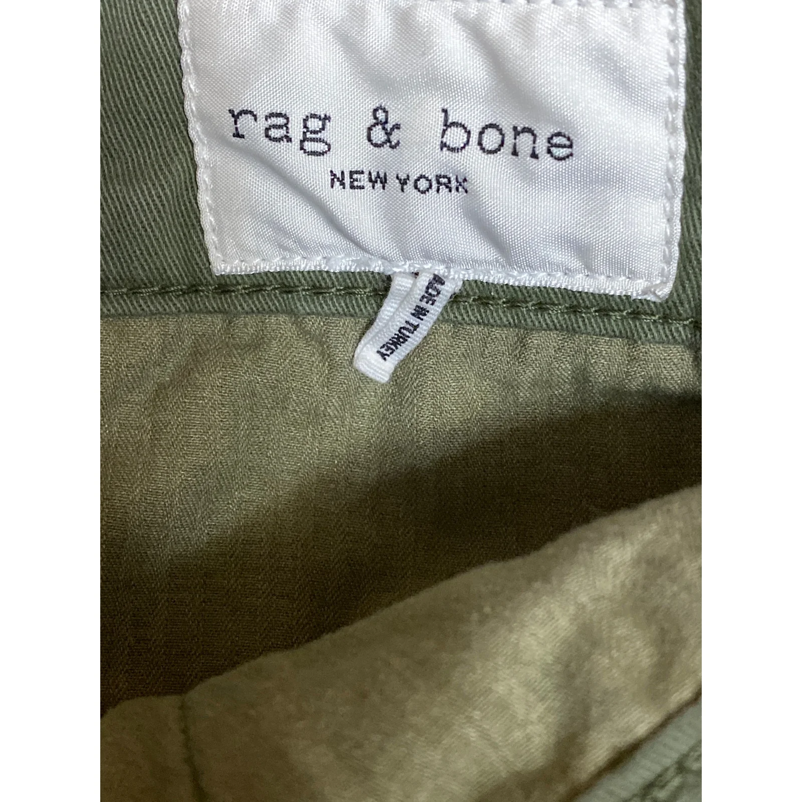 Rag & Bone Men's Army Green Mid Rise Straight Bermuda Chino Khaki Shorts Size 32 - Image 5
