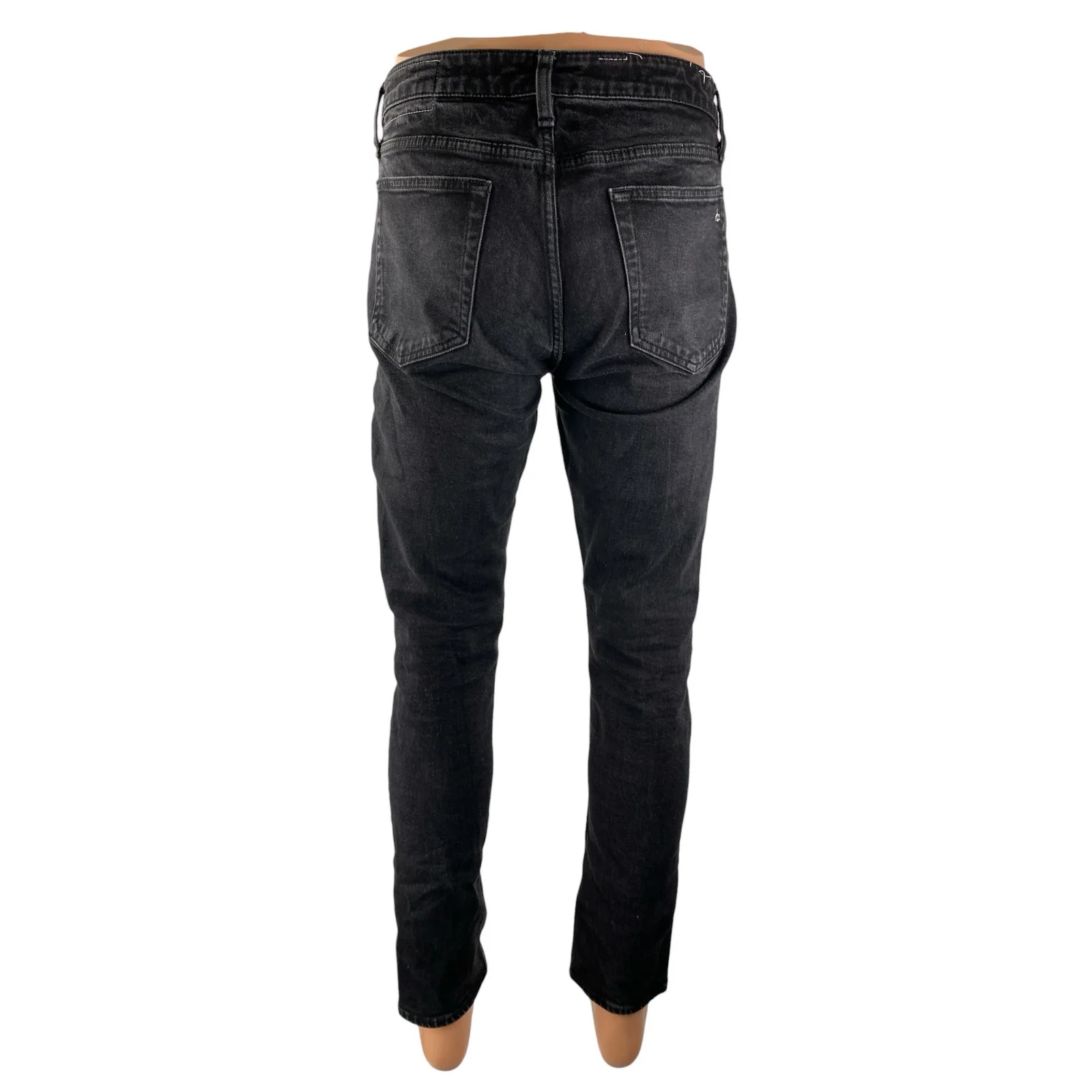 Rag & Bone Men's Black Washed Denim Slim Fit High Rise Skinny Jeans Pants 31-32 - Image 2