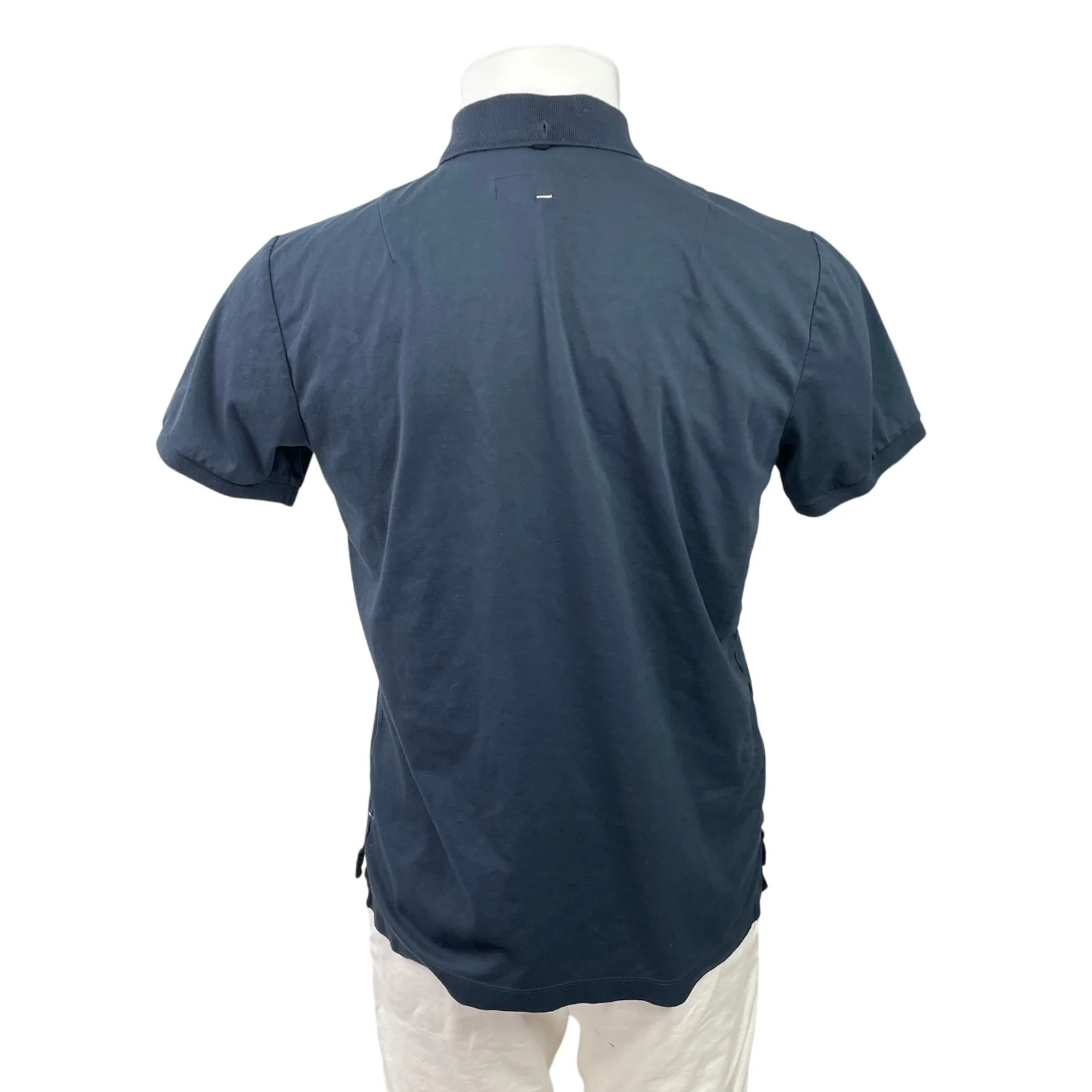Rag & Bone Men's Navy Blue Short Sleeve Tennis Golf Casual Polo Shirt Top Size M - Image 3