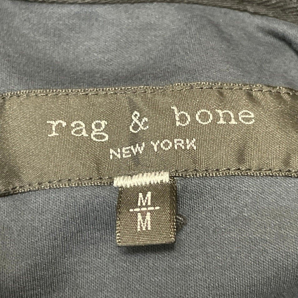 Rag & Bone Men's Navy Blue Short Sleeve Tennis Golf Casual Polo Shirt Top Size M - Image 4