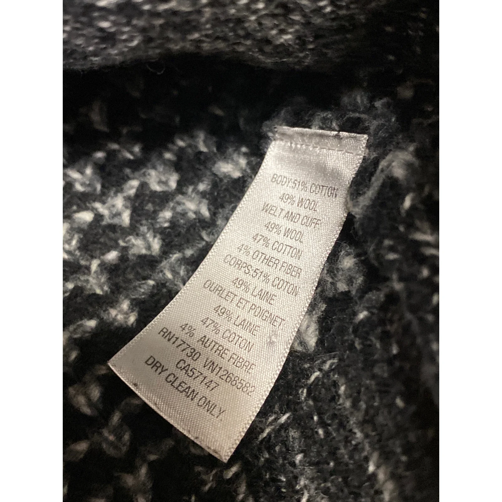 Rag & Bone Neiman Marcus Gray Black Wool Button Long Sleeve Cardigan Sweater M - Image 5