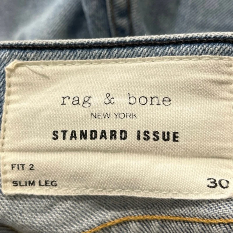 Rag & Bone Standard Issue Women's Blue Stretch Slim Straight Denim Jeans Size 30 - Image 4