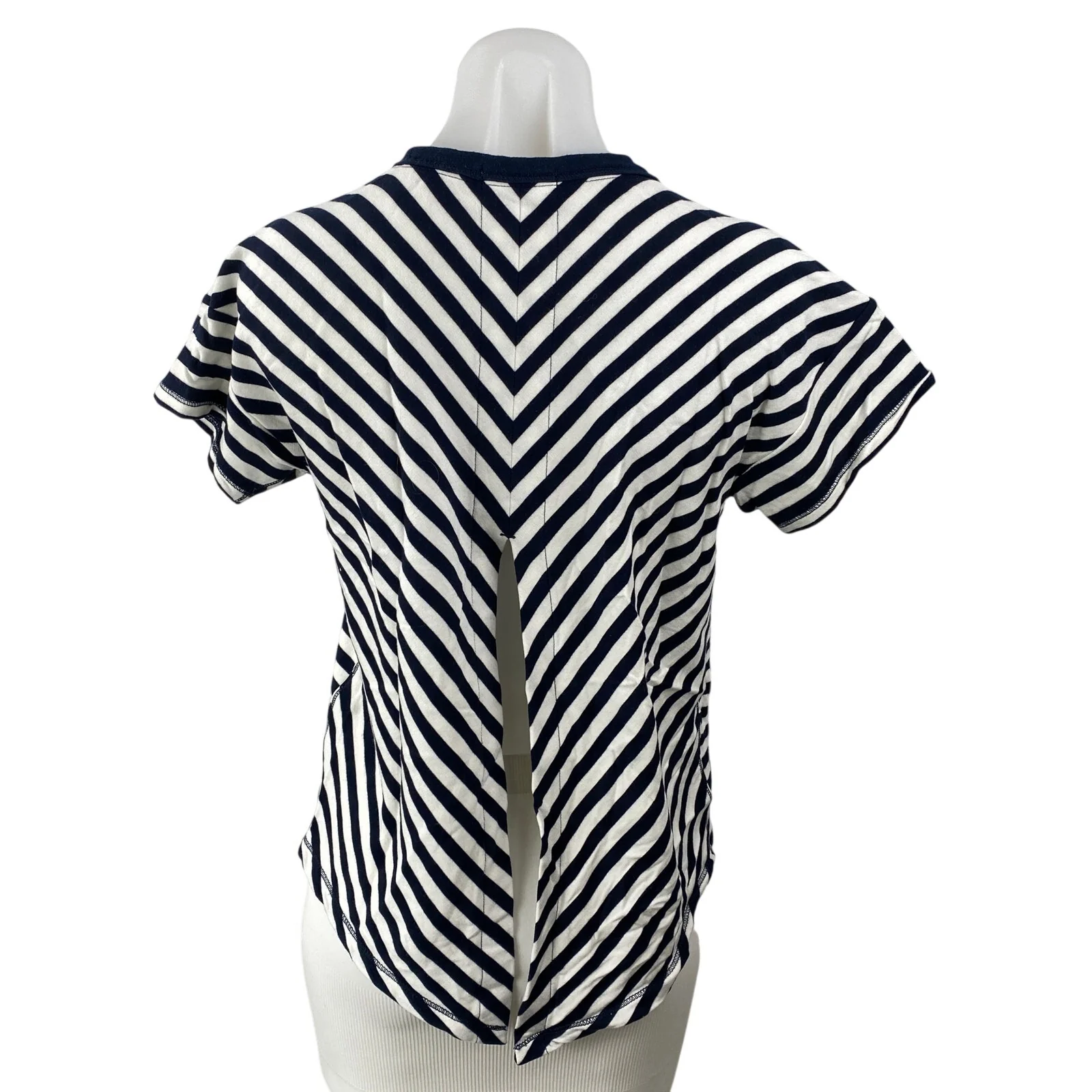 Rag & Bone Women's Black White Striped Short Sleeve Crew T Shirt Tee Top Size M - Image 4