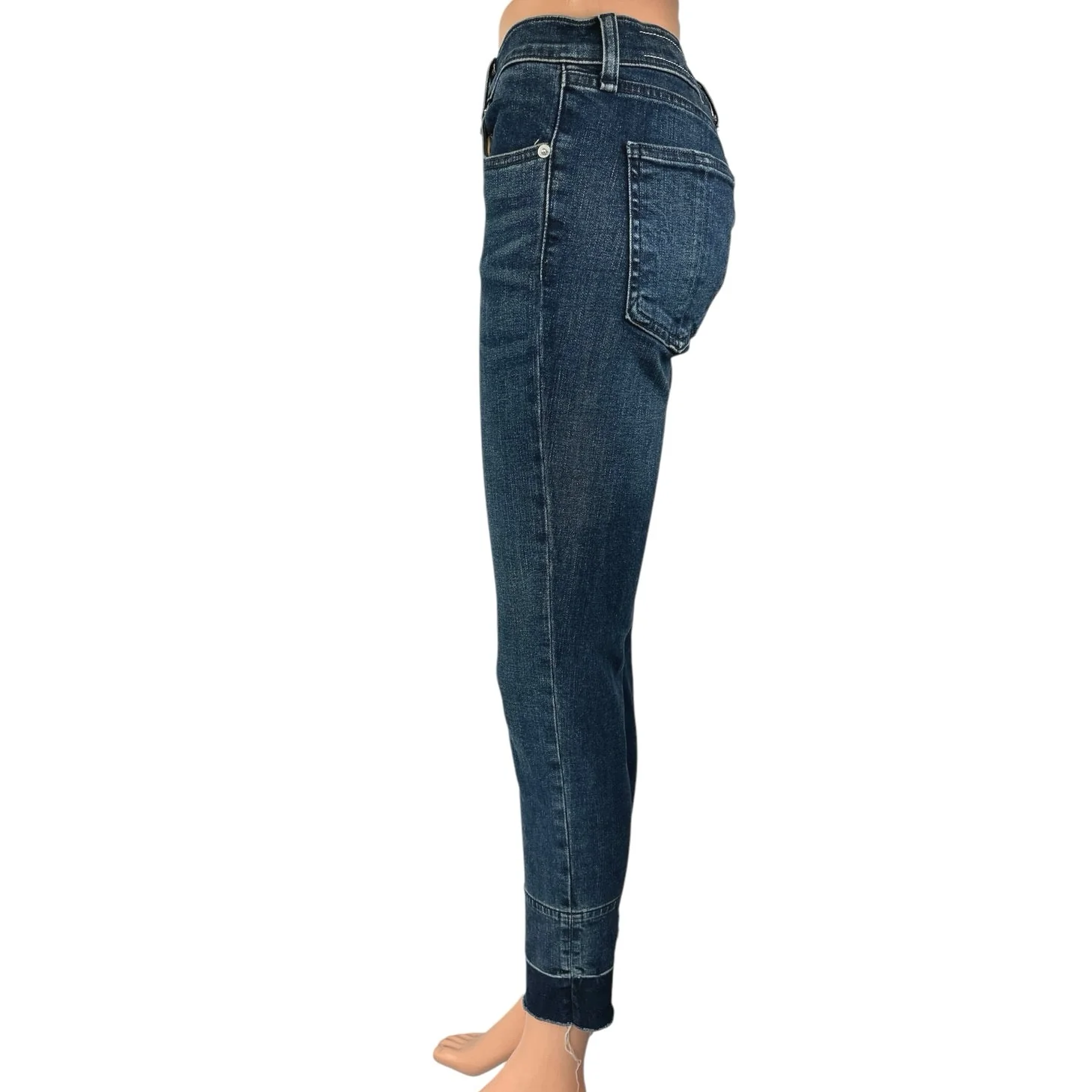 Rag & Bone Women's Blue High Rise Raw Hem Ankle Skinny Denim Jeans Size 28 - Image 2
