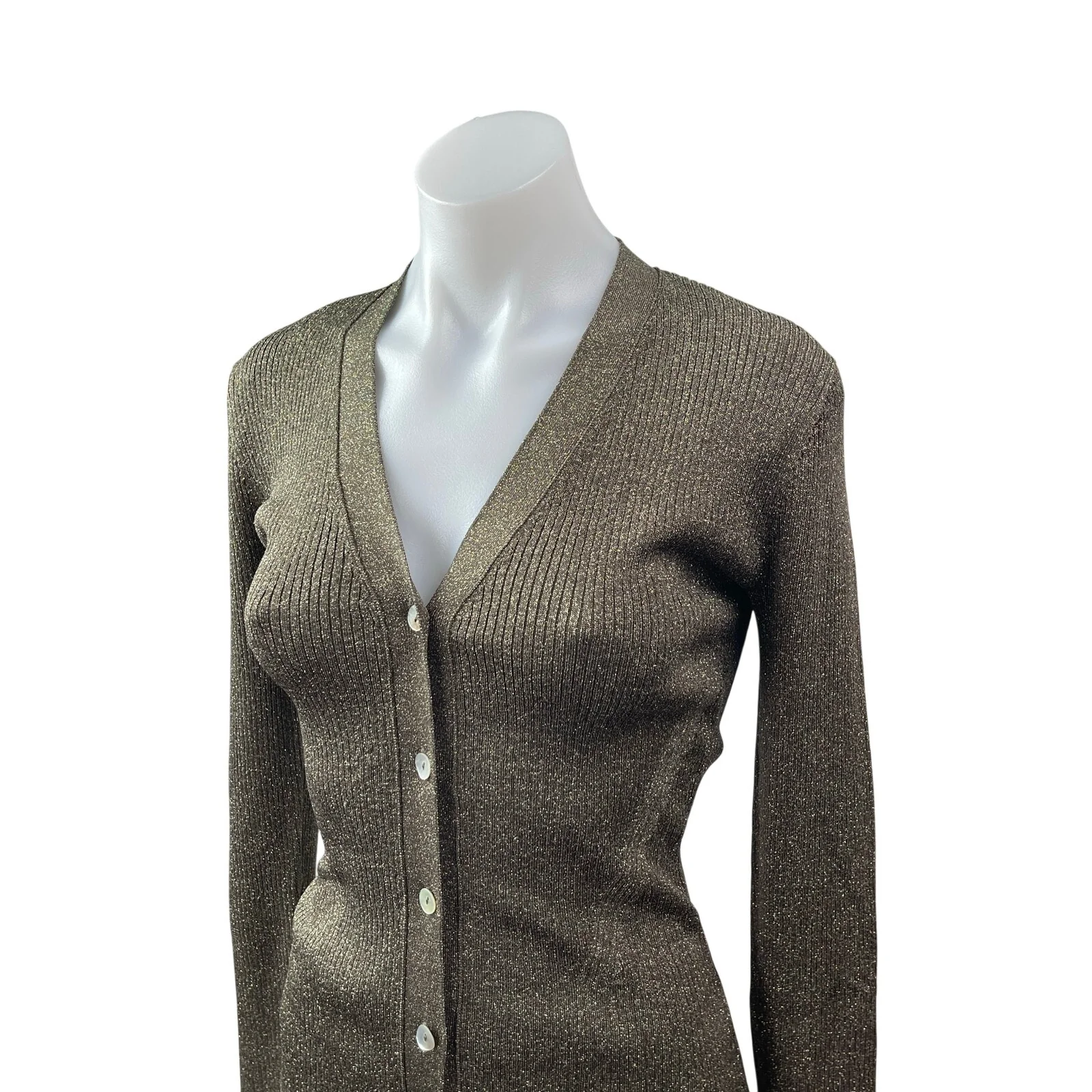 Rails Beau Lurex Metallic Knit Long Sleeve Button Down Cardigan Sweater Top Sz S - Image 2
